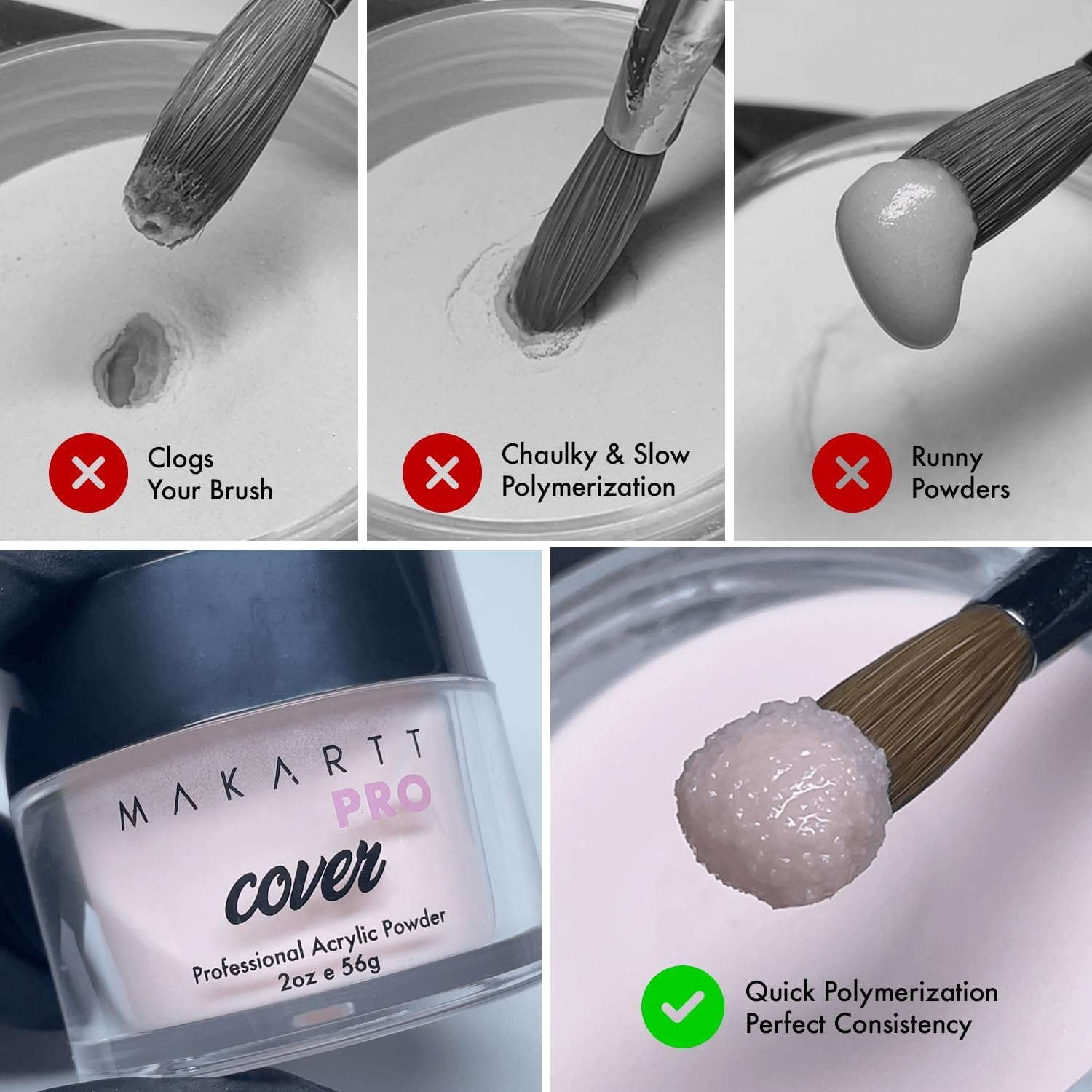 56g/2oz Acrylic Nail Powder for Nail Extensions - Professional Creamy Almond Colored Acrylic Powder for Nail Technicians | DIY Manicures, Salon Nail Art & Home Nail Care