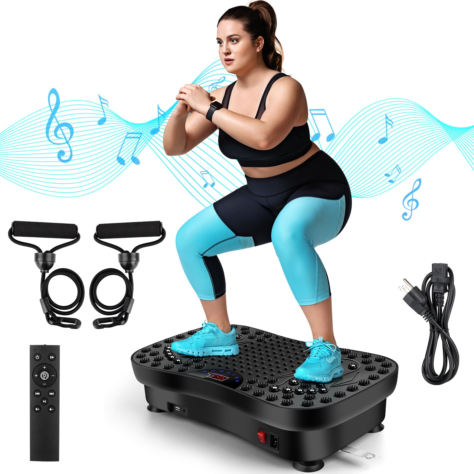 Whole Body Vibration Plate Exercise Machine for Weight Loss & Muscle Toning - Portable Vibration Platform Trainer with Lymphatic Drainage - Home Gym Equipment for Fitness, Body Shaping & Recovery - Perfect for Home Workouts, Physical Therapy & Post-Exercise Recovery
