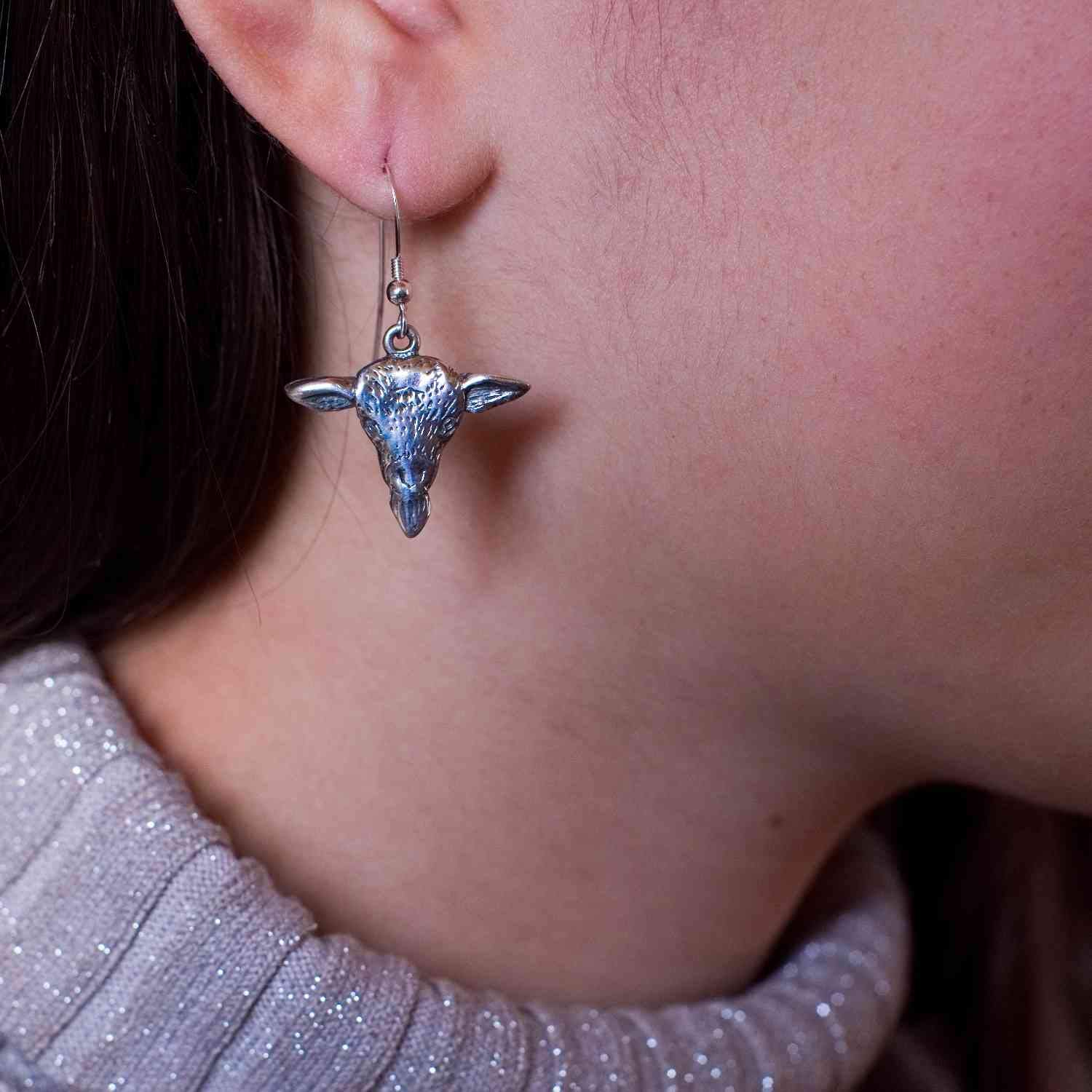 Magic Zoo Sterling Silver Goat Earrings - Elegant Animal Jewelry for Women | Perfect Gift for Birthday, Christmas & Everyday Wear