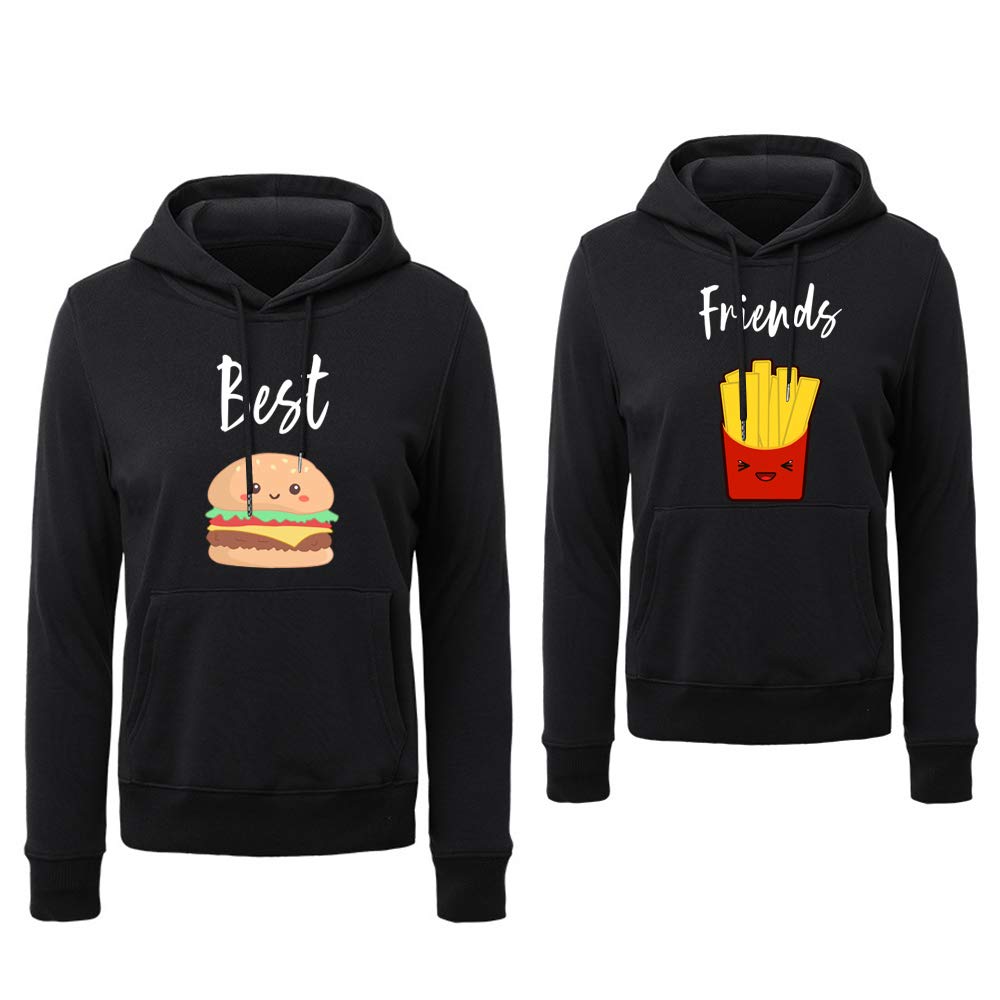 Best Friend Hoodies for 2 - Matching BFF Sister Pullover Sweatshirts for Teen Girls - Perfect for Sleepovers, School, and Weekend Adventures