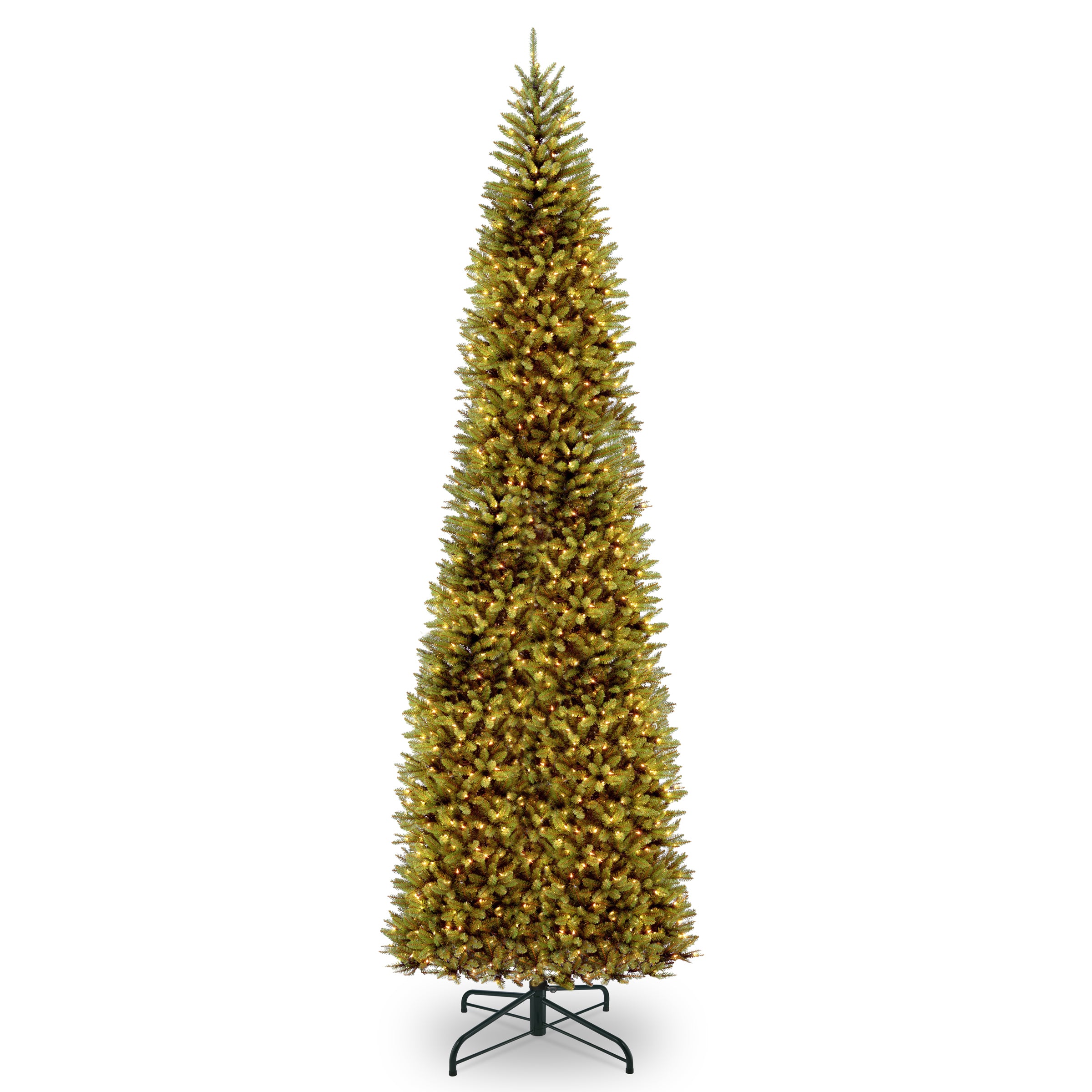 14 ft Pre-Lit Kingswood Fir Pencil Christmas Tree with 500 Clear LED Lights - Perfect for Living Room, Office, and Holiday Decorations