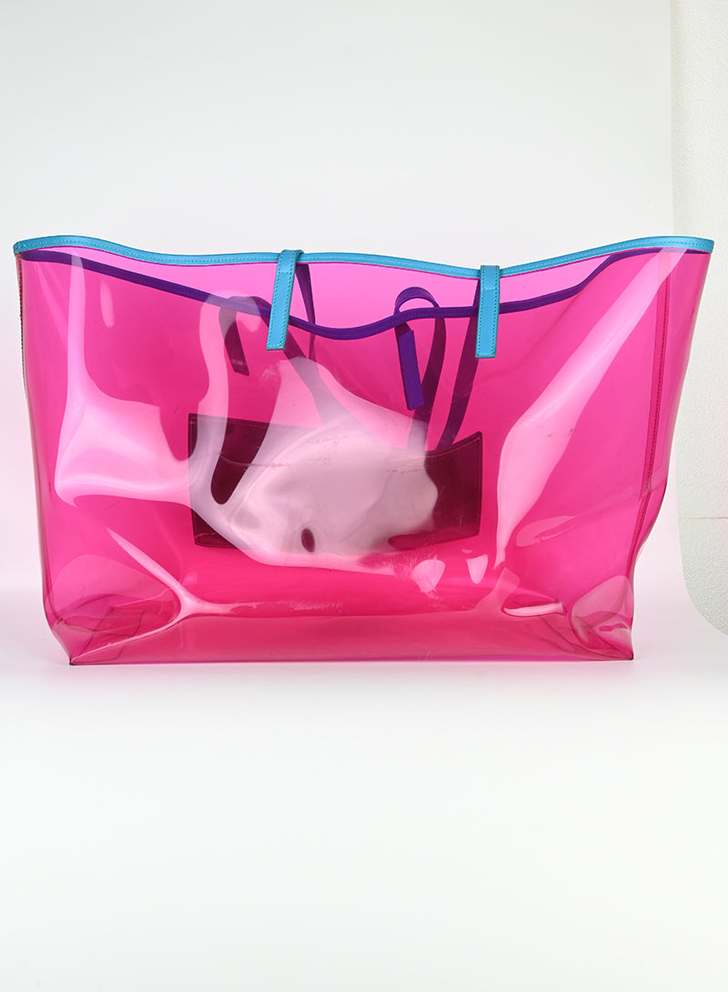 Versace Pink PVC Shopper Bag - Luxury Designer Tote for Women, Perfect for Shopping, Travel & Everyday Use