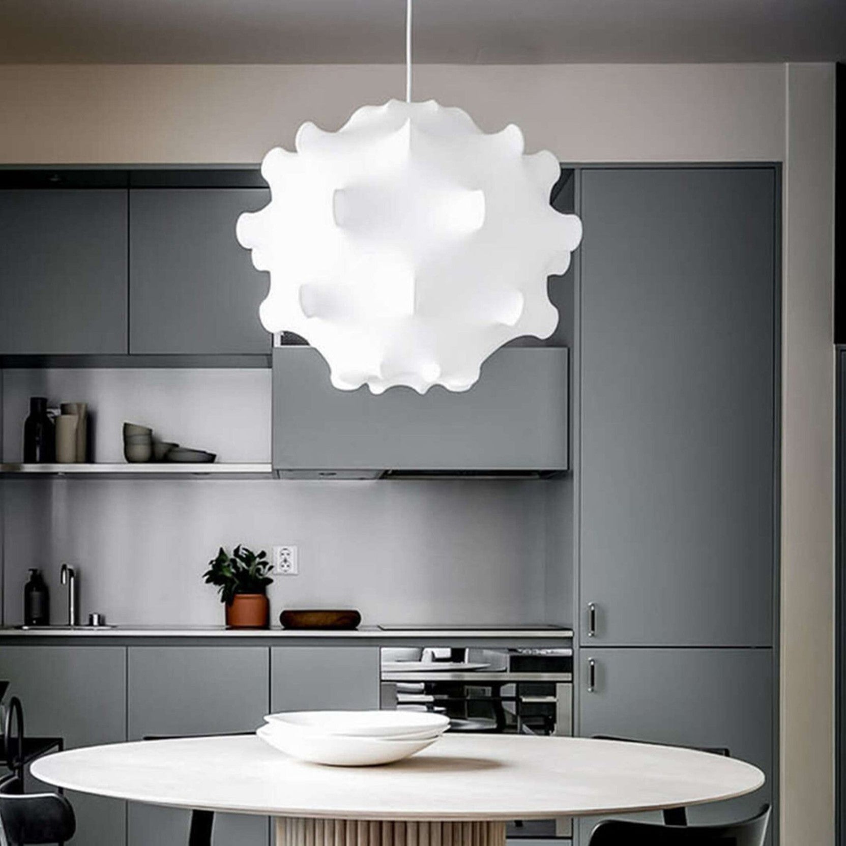Cocoon Bloom Pendant Light - Modern Handwoven Rattan Hanging Lamp for Dining Room, Bedroom, or Living Room Decor