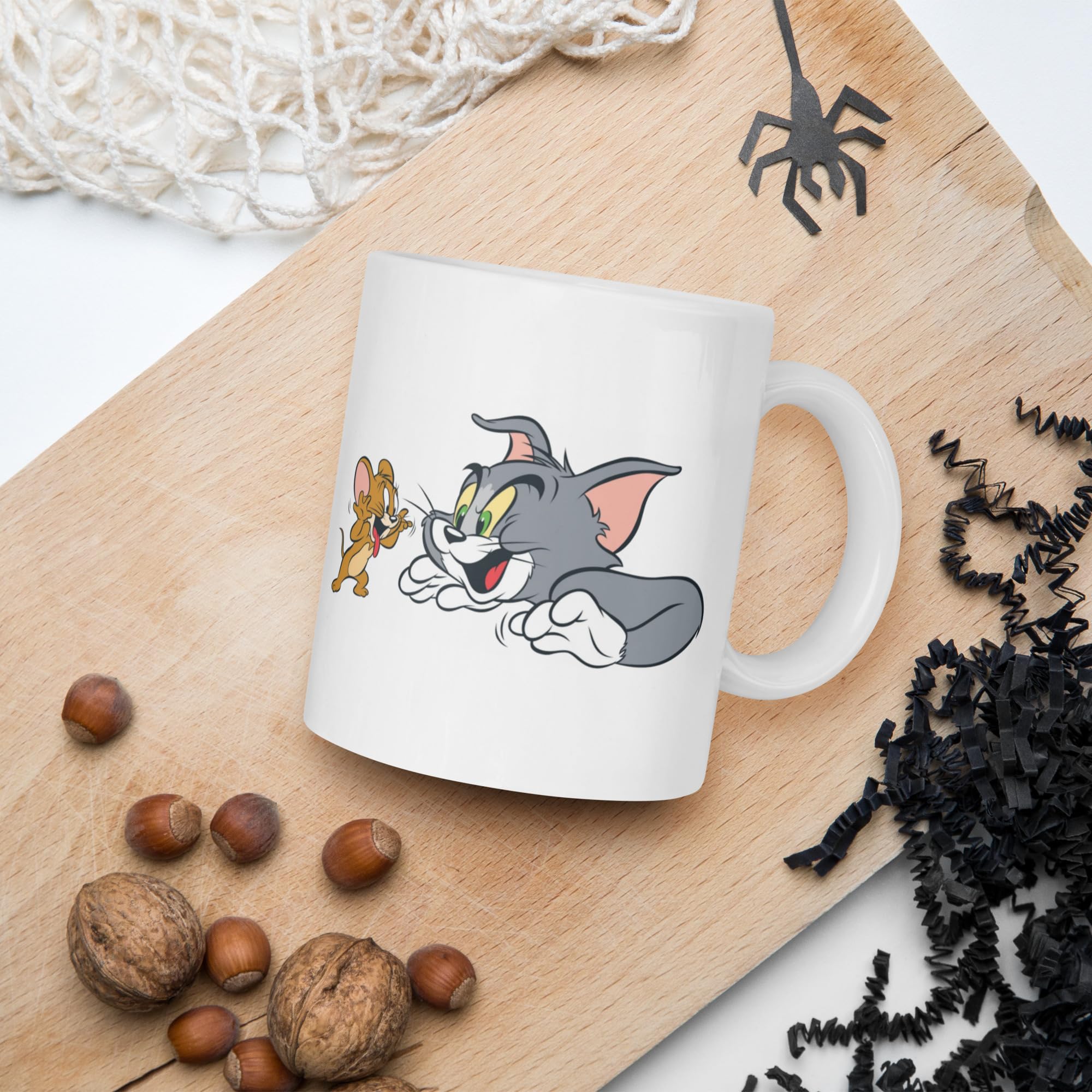 KoolTech Tom & Jerry Cartoon Printed 11oz Ceramic Coffee Mug - White Tea Cup for Kids, Friends & Cartoon Lovers | Perfect Birthday Gift, Office Use, Home Decor & Collectible Item