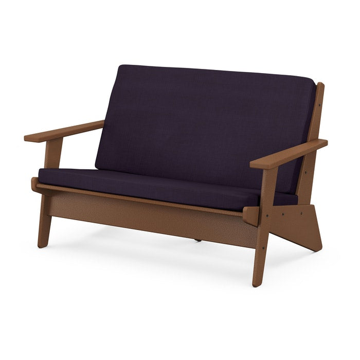 POLYWOOD Riviera Modern Outdoor Lounge Loveseat - Durable All-Weather Wicker Patio Furniture for Poolside, Garden & Deck Relaxation