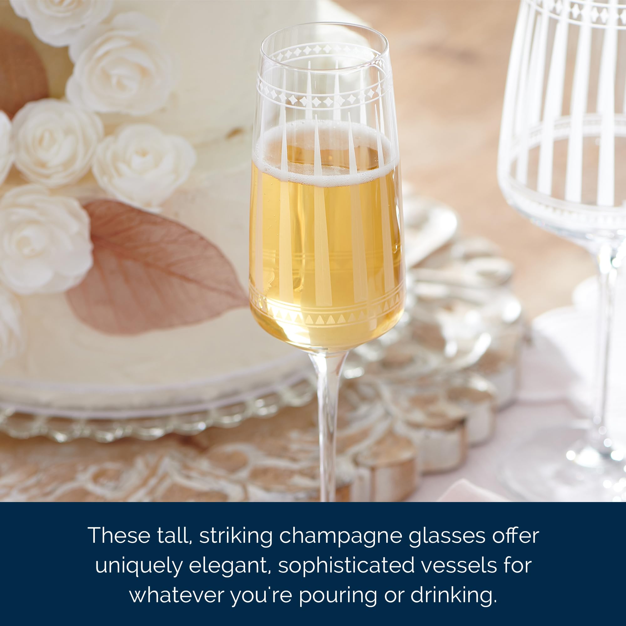 Premium Handcrafted Lead-Free Crystal Champagne Glasses Set of 2 - 9 Oz Elegant Artisan Drinking Glassware for Weddings, Parties & Special Occasions | Perfect for Anniversary Gifts, Romantic Dinners & Celebratory Toasts