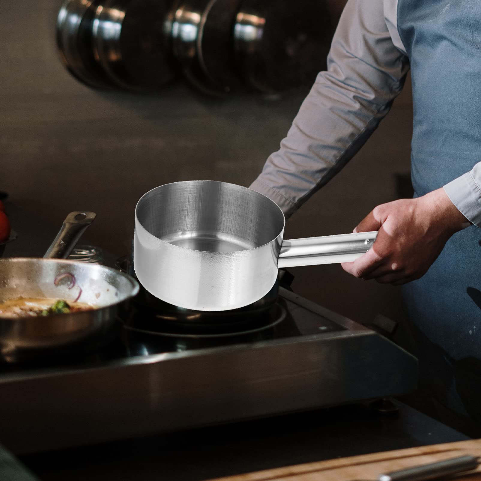 Stainless Steel Long Handle Water Ladle - Kitchen & Bathroom Scoop for Washing Hair, Cooking & Serving - Durable Dipper Spoon for Home & Commercial Use