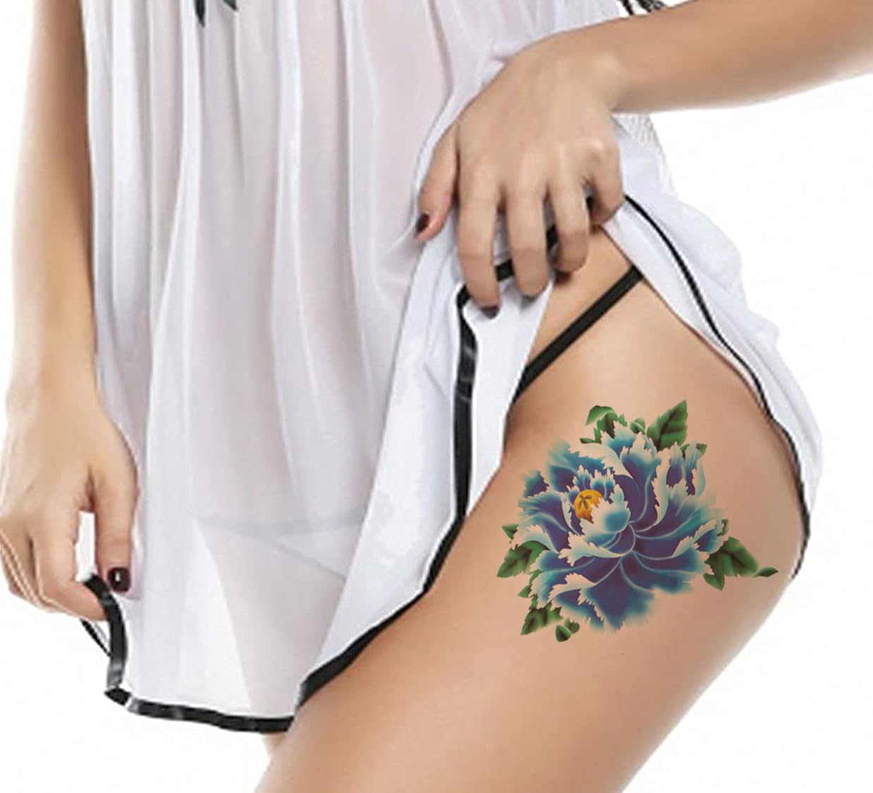 3D Temporary Tattoo Stickers for Men & Women - Waterproof Fake Tattoos with Flowers, Butterflies, Stars & Angel Designs - Dark Desire & Honeymoon Collection - Realistic Body Art (19x9cm) - Perfect for Parties, Halloween, Cosplay & Fashion Statements