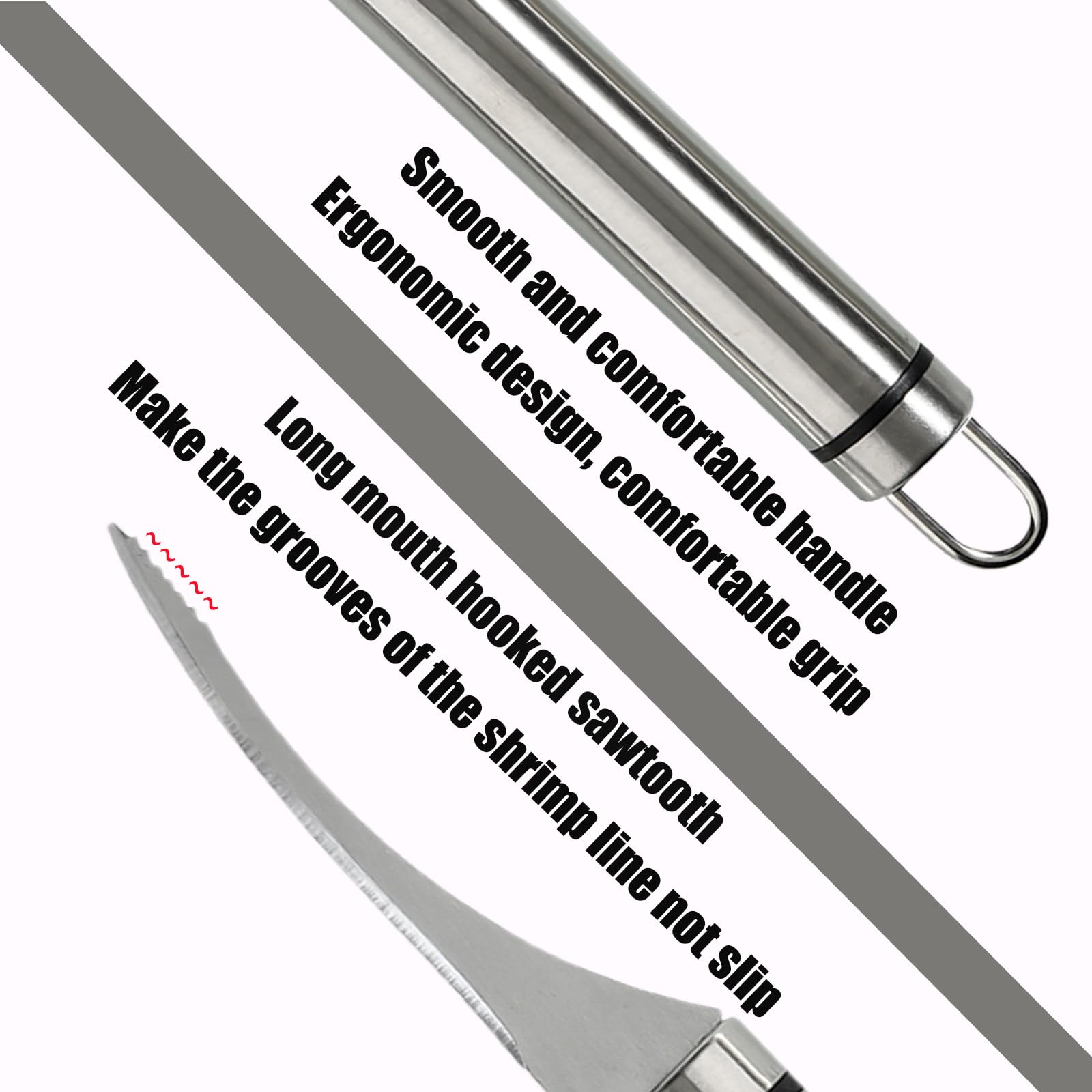 2 Pack Stainless Steel Shrimp Deveiner Tool & Peeler - Easy to Use Shrimp Knife for Deveining and Peeling - Perfect for Seafood Lovers, Home Cooks, and Restaurant Chefs