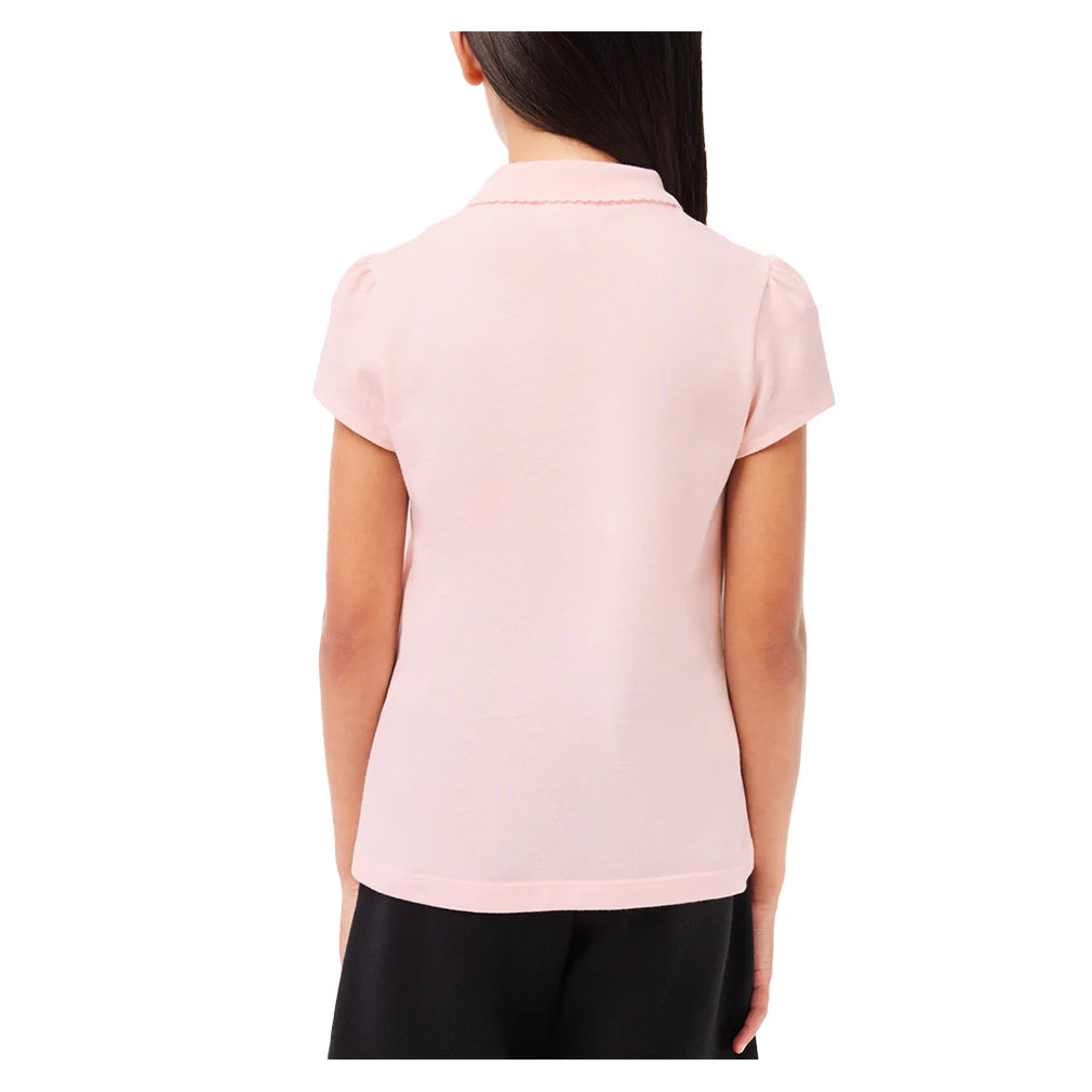 Girls' Scallop Tennis Polo Shirt - Breathable Cotton Blend Top for Active Play & School Sports | Perfect for Tennis, Golf & Casual Wear