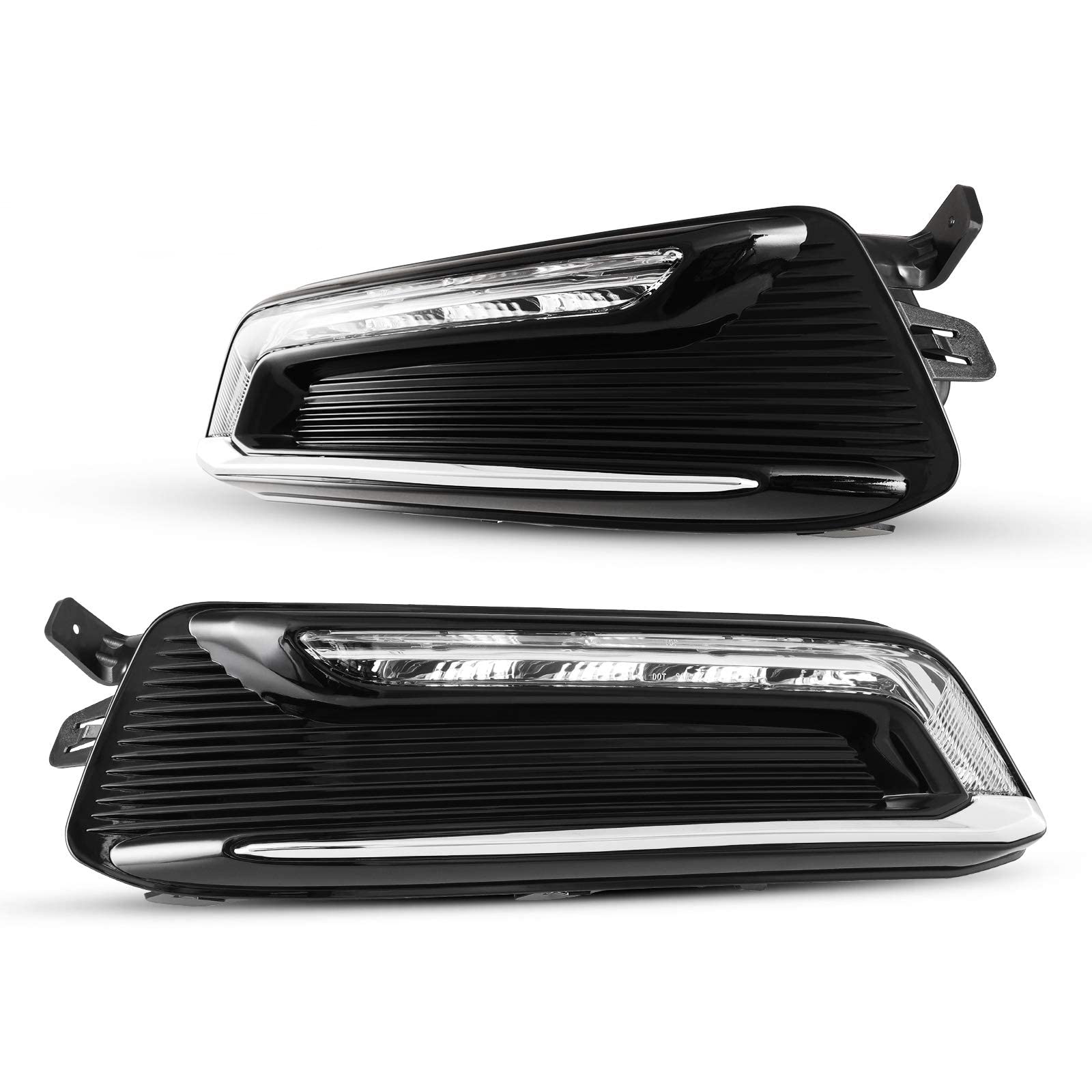 AUTOWIKI LED DRL Fog Lights for 2014-2020 Chevy Impala - 2PCS Clear Lens Fog Lamp Assembly - Perfect for Night Driving & Off-Road Adventures