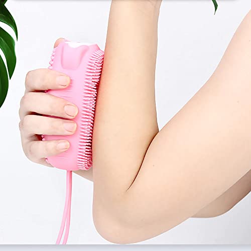 Evona Double-Sided Silicone Bath Brush - Scalp Massager & Back Scrubber for Shower, Exfoliating Skin Clean Brush with Soft Bristles (Perfect for Relaxing Bubble Baths & Spa Days at Home)