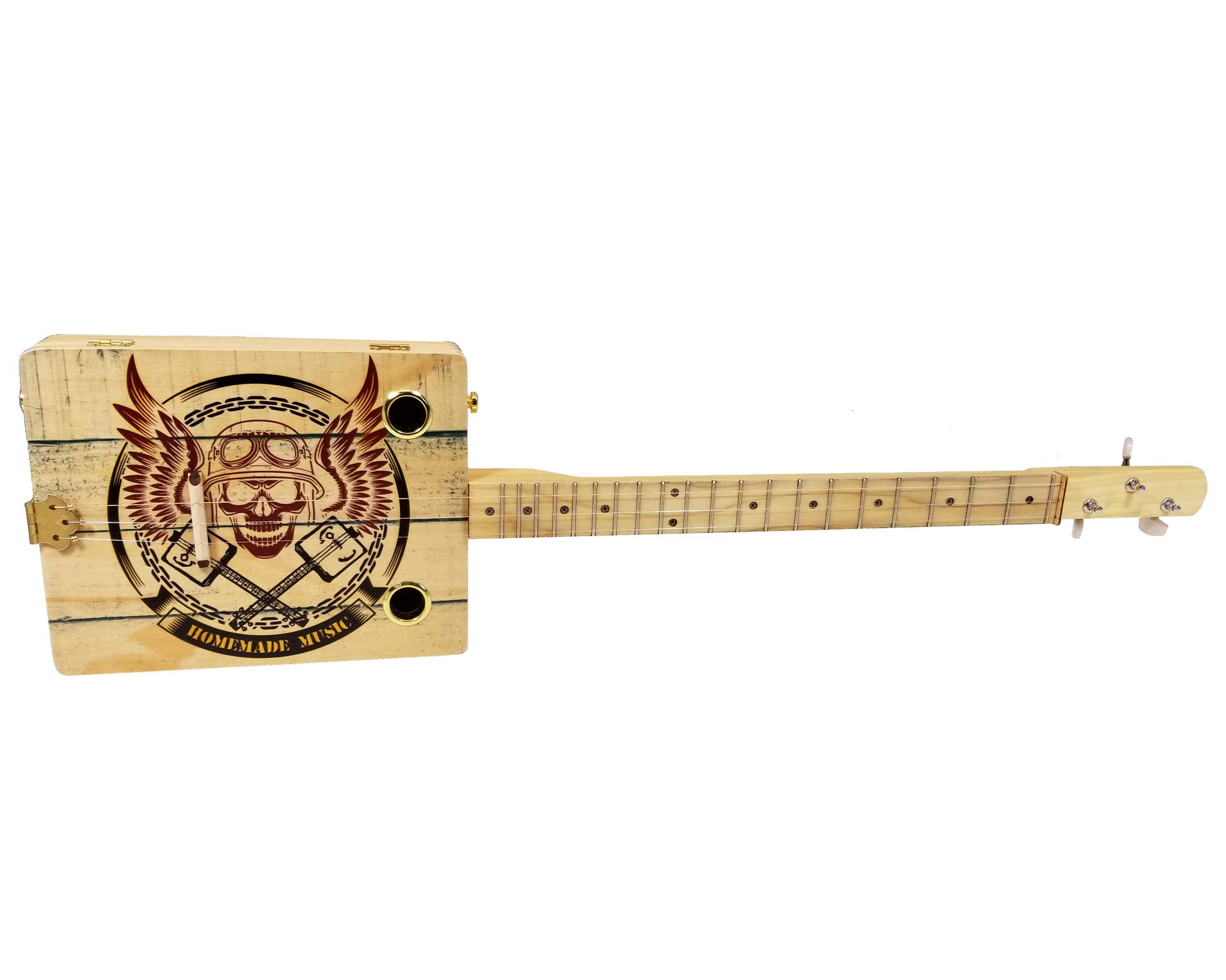 3-String Acoustic-Electric Cigar Box Guitar | Handmade in USA | Unique Blues & Folk Instrument for Beginners & Professionals | Perfect for Campfires, Jam Sessions & Home Recording
