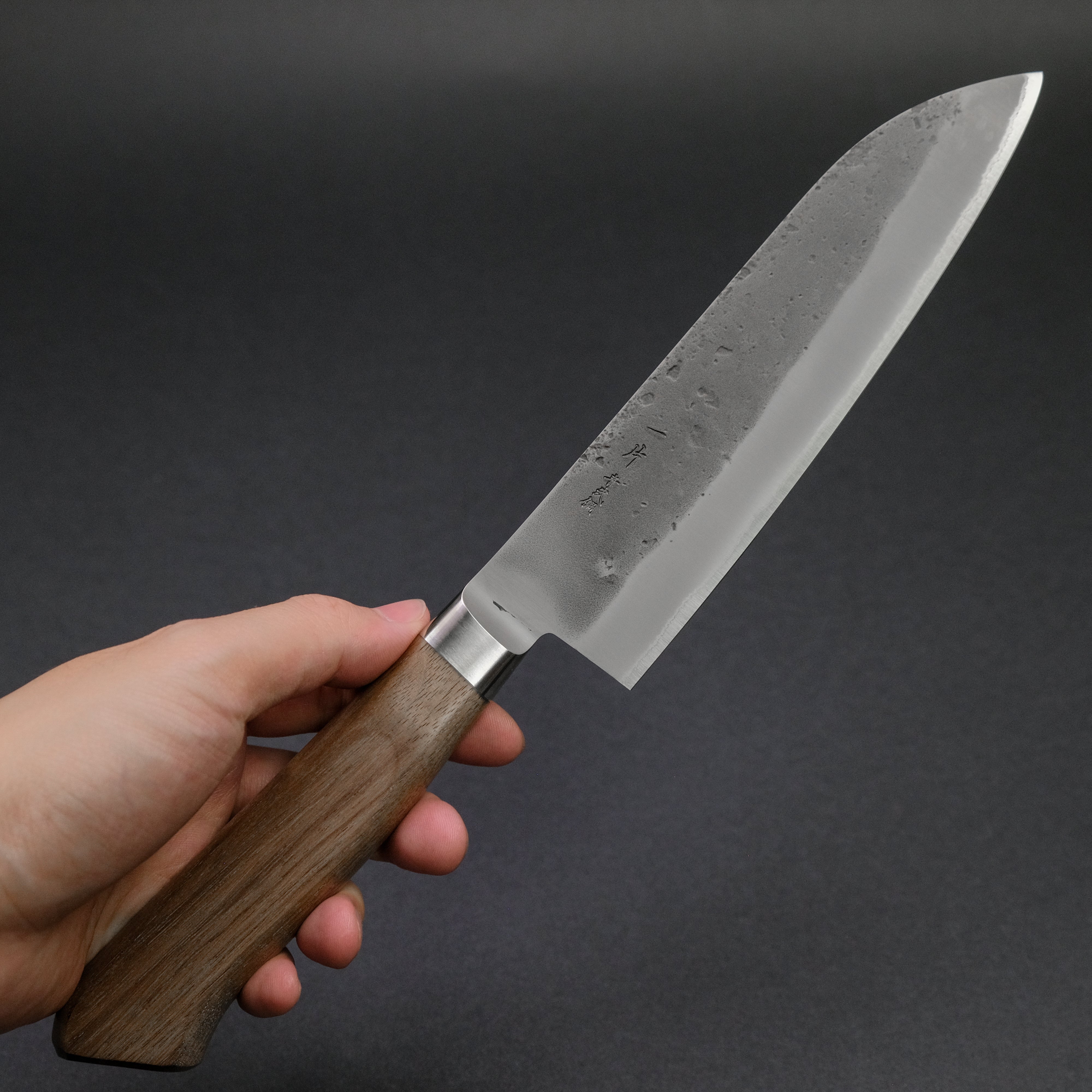 Hitohira TD Blue #2 Stainless Clad Nashiji Yo Santoku 170mm Walnut Handle Japanese Chef Knife - Perfect for Slicing, Dicing & Precision Cooking in Professional & Home Kitchens