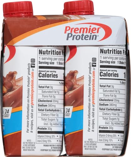 Premier Protein Shake - Chocolate Peanut Butter Flavor, 30g High Protein, 11 Fl Oz (Pack of 4) | Post-Workout Recovery, Meal Replacement & On-the-Go Nutrition
