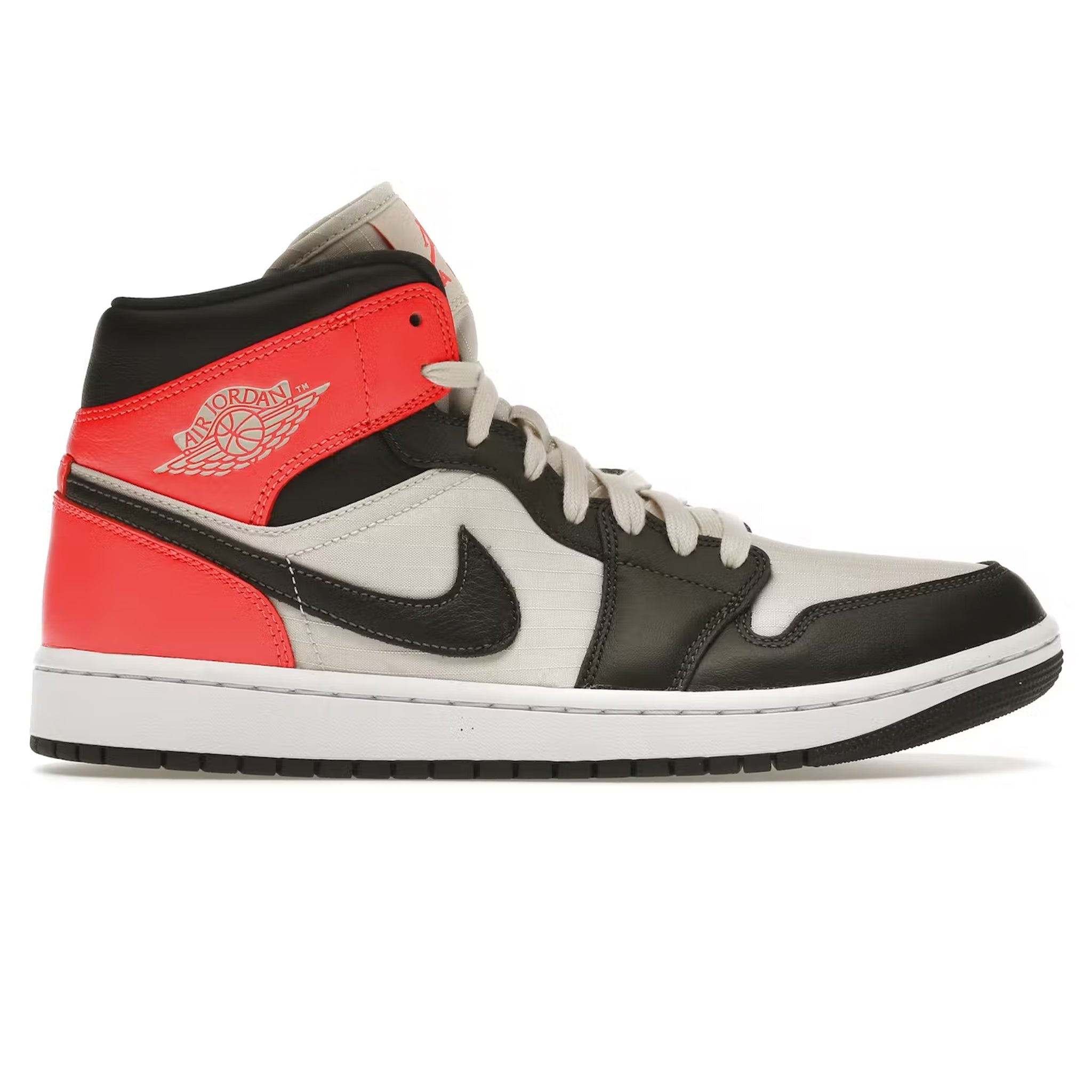 Air Jordan 1 Mid Women's Shoes - Light Orewood Brown Newsprint Design | Basketball Sneakers & Casual Streetwear for Women | Perfect for Sports, Gym, and Everyday Fashion