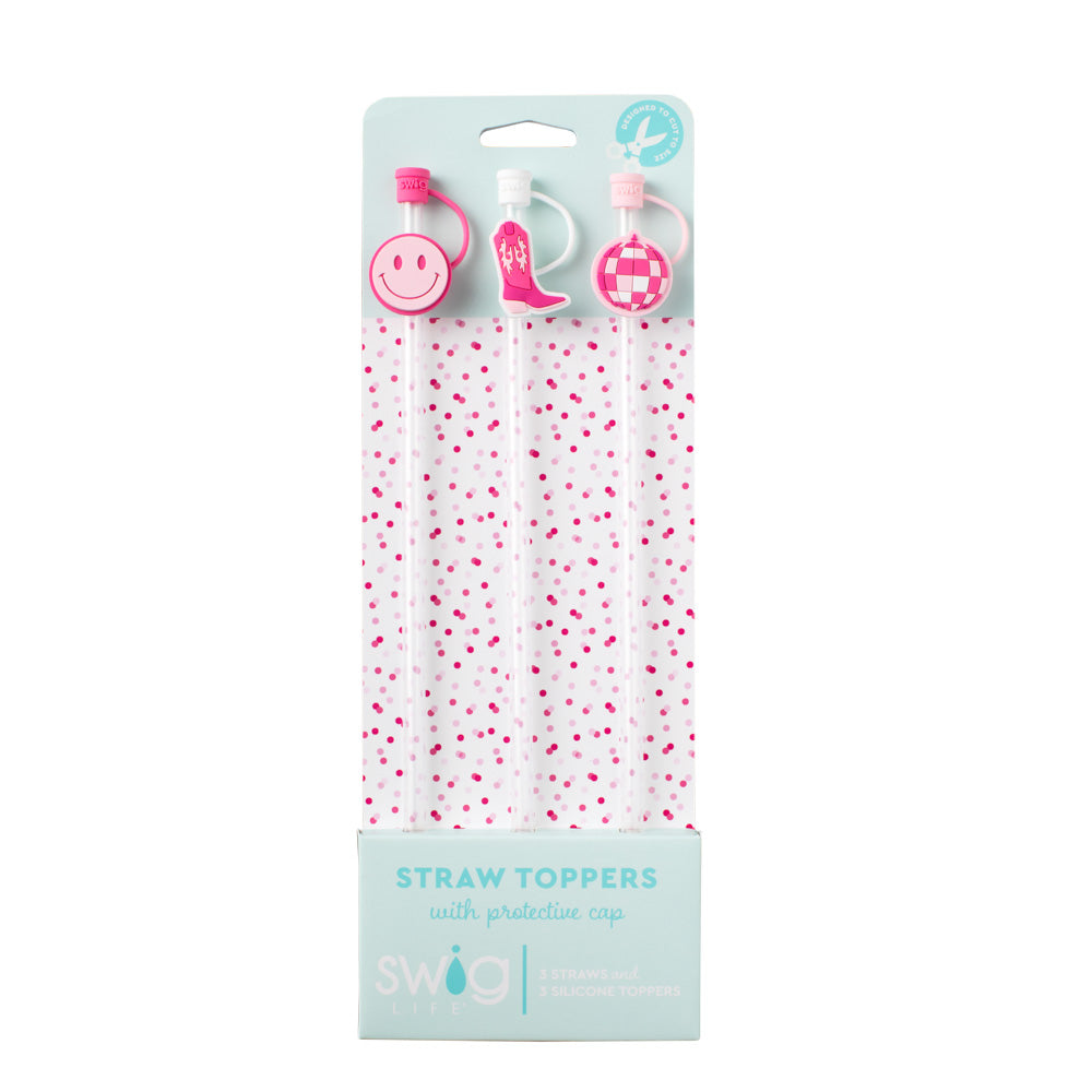 Let's Go Girls Straw Topper Set - Fun Drink Accessories for Parties, Birthdays & Summer Celebrations - Perfect for Smoothies, Cocktails & Kids Drinks