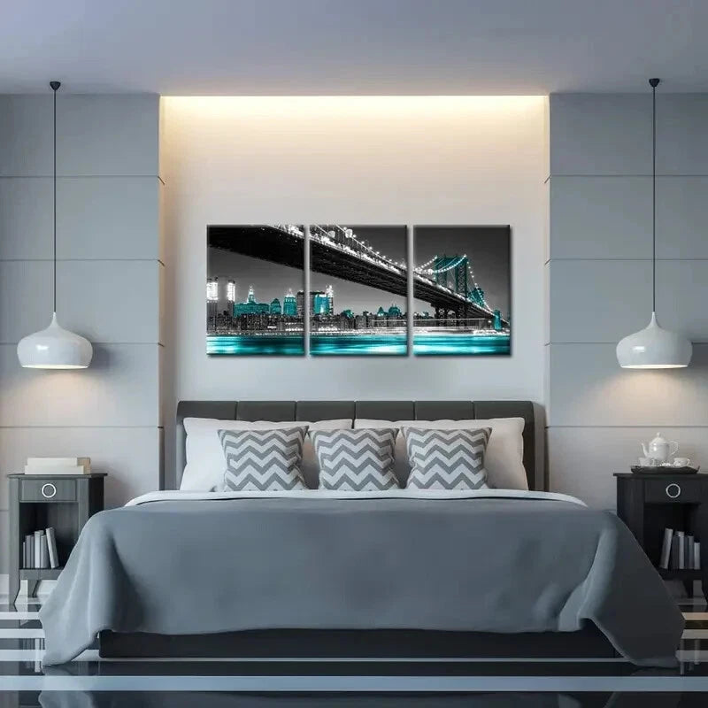 3-Piece New York City Skyline Metal Wall Art - Ready to Hang Modern Home Decor for Living Room, Bedroom & Office