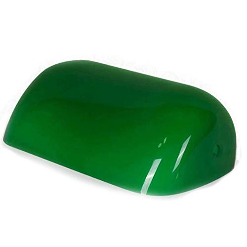 Vintage Green Glass Banker's Lamp Shade - Classic Office Desk Lamp Cover for Study, Library & Home Decor
