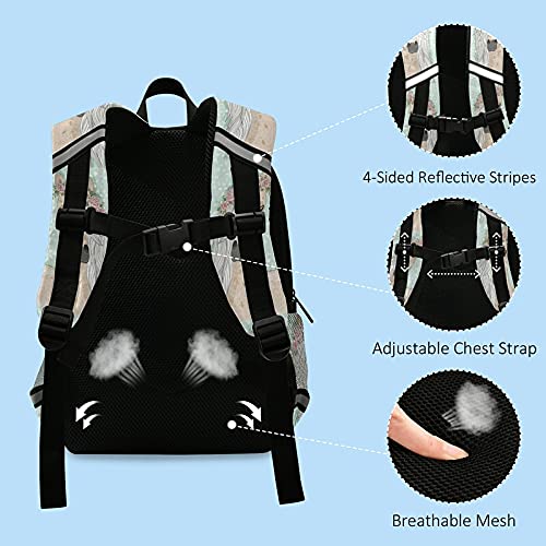 SUABO Cute Horse & Flowers Kids Backpack for Boys & Girls - Pony Themed Toddler School Bag for Kindergarten & Preschool - Perfect for School, Travel & Outdoor Adventures