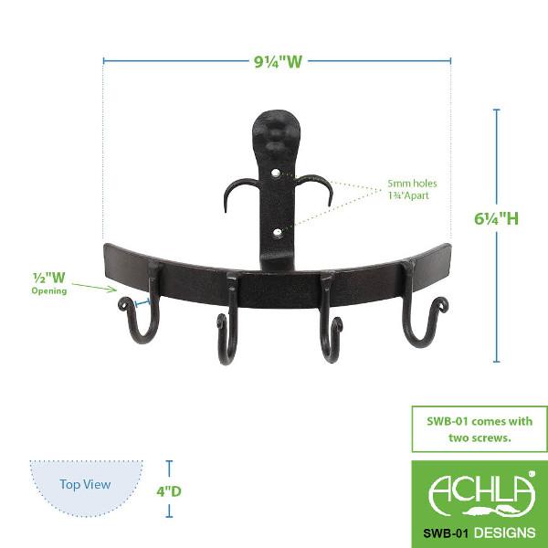 Heavy Duty Garden Tool Brackets - Wall Mount Organizer for Shovels, Rakes & Hoes - Durable Steel Storage Hooks for Garage, Shed & Outdoor Use