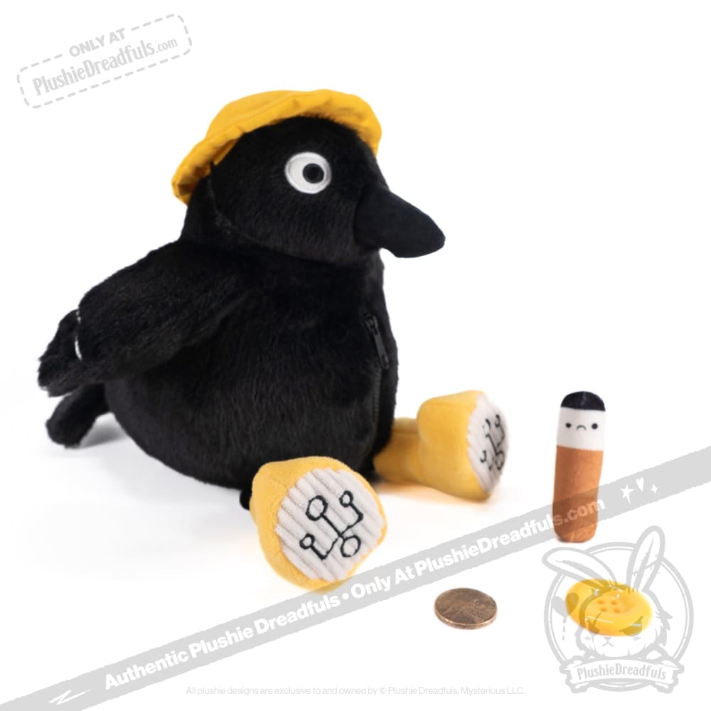 Plushie Dreadfuls Crowful Crow Stuffed Animal Toy - Cute & Soft Plush Crow for Halloween Decor, Gothic Gifts & Kawaii Collectibles