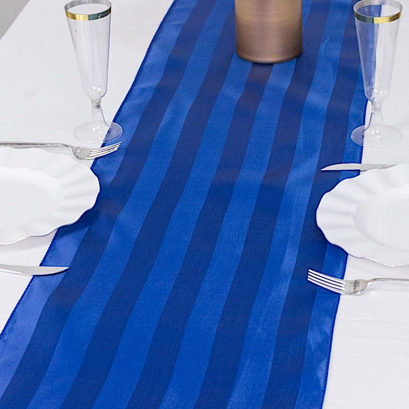 12x108 Inch Striped Satin Table Runner for Weddings - Elegant Dining Decor for Banquets, Parties & Special Events