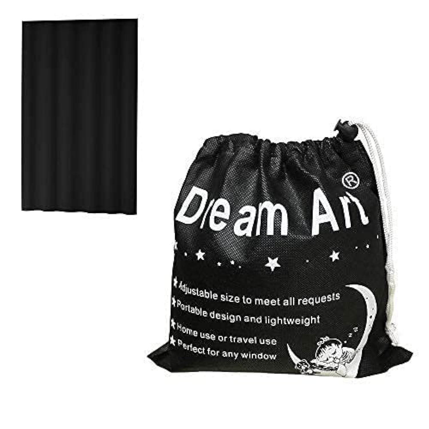Portable Blackout Curtain with Suction Cups - Adjustable Blackout Shades for Nursery, Kids Bedroom & Travel - 51x71 Inch (130x180cm) - Perfect for Light Control in Baby Rooms, Daytime Naps & Hotel Stays