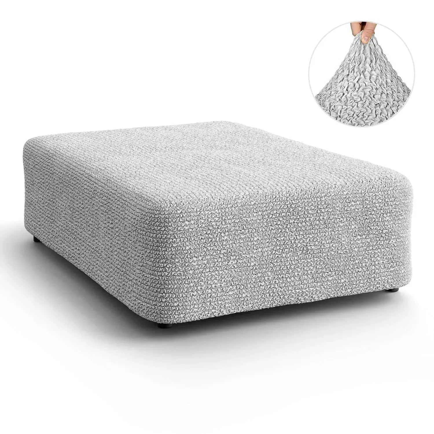 Large Ottoman Slipcover - Microfiber Collection for Living Room, Bedroom & Home Decor | Washable & Durable Furniture Cover
