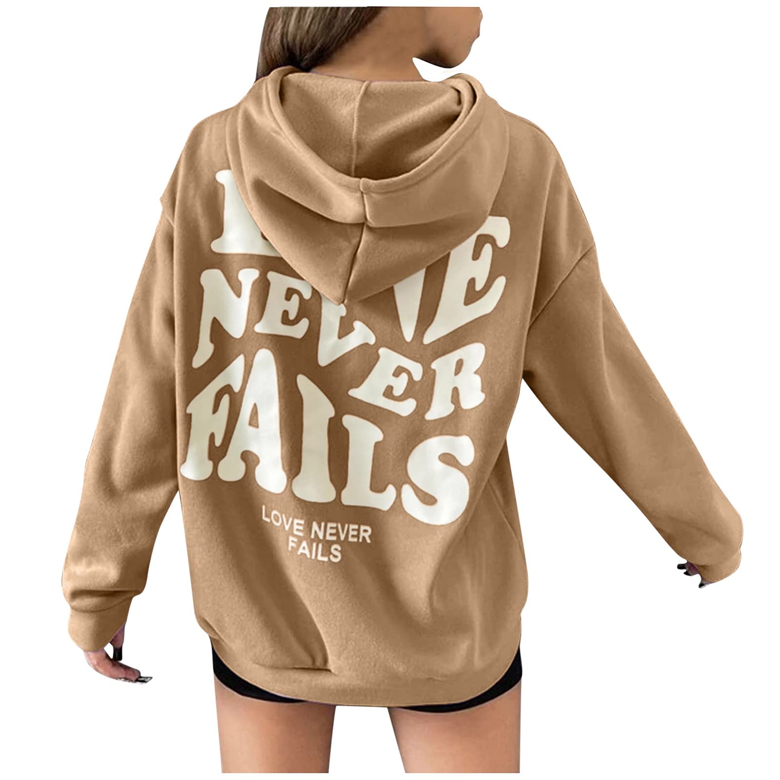Women's Casual Graphic Print Fuzzy Hoodie - Drop Shoulder Slogan Sweatshirt for Women | Cozy Fall & Winter Fashion, Lounge Wear, Street Style Outfits