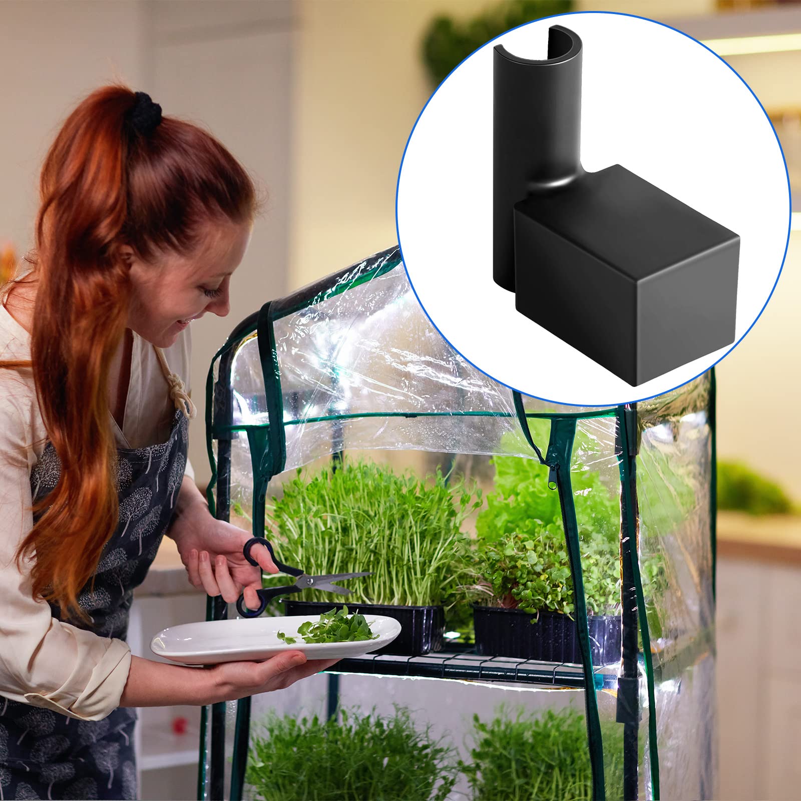 4 Pack Black Grow Tent Fan Accessories - Silicone Pole Mount for Clip on Fans, Oscillating Clip Fan for Grow Tents - Perfect for Ventilation, Air Circulation in Hydroponics, Indoor Gardening & Greenhouse Use