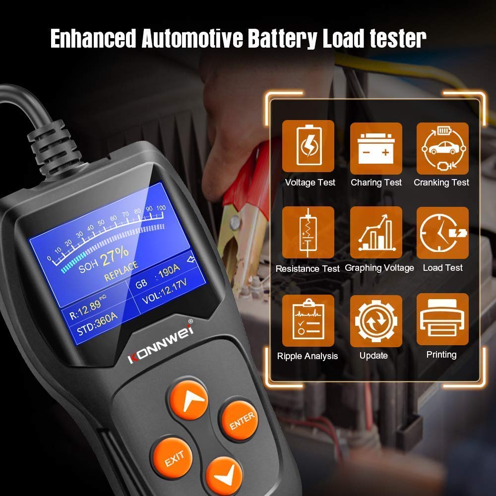 KW850 OBD2 Scanner & KW600 Car Battery Tester - Professional Automotive Diagnostic Tool for Engine Fault Codes, Battery Health Check - Perfect for Mechanics, DIY Car Enthusiasts & Home Vehicle Maintenance
