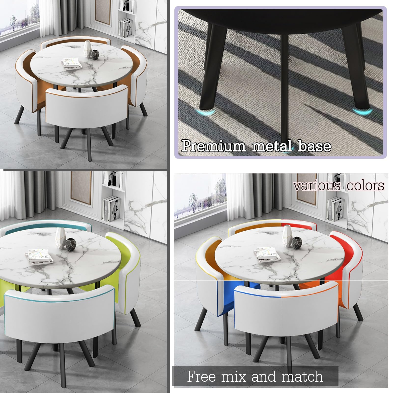 Modern Business Negotiation Dining Table and Chair Set - Stylish Reception Table & Chair Combo for Coffee Shops, Milk Tea Cafes (Orange) - Perfect for Office Meetings, Lounge Areas, and Small Business Spaces
