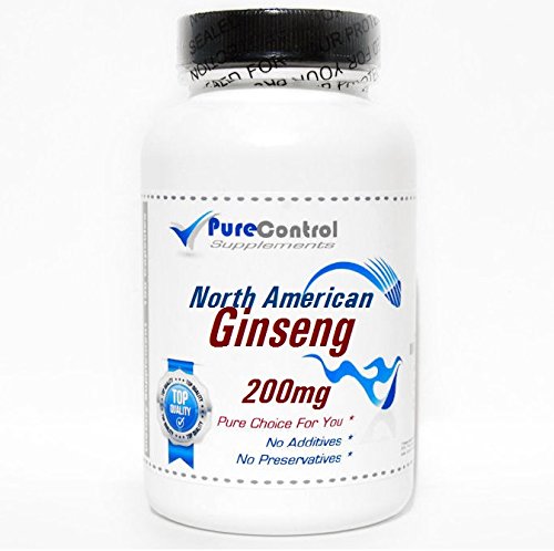 PureControl Supplements North American Ginseng 200mg - 200 Capsules of Pure Herbal Extract for Energy Boost & Immune Support | Natural Supplement for Workout Recovery & Stress Relief