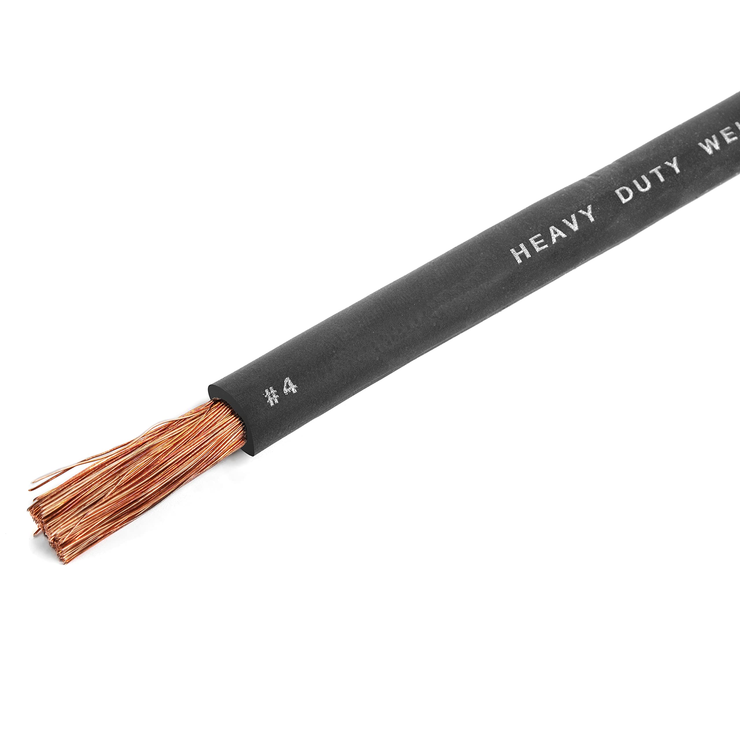 Premium 4 Gauge Extra Flexible Welding Cable - 600V Black 100ft - Made in USA - Ideal for Automotive, Marine & Industrial Welding Applications