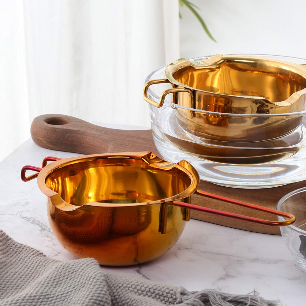 Premium Stainless Steel Double Boiler Melting Pot with Heat-Resistant Handle - Perfect for Melting Chocolate, Candy, Butter & Cheese - Ideal for Baking, Candy Making & DIY Cosmetics