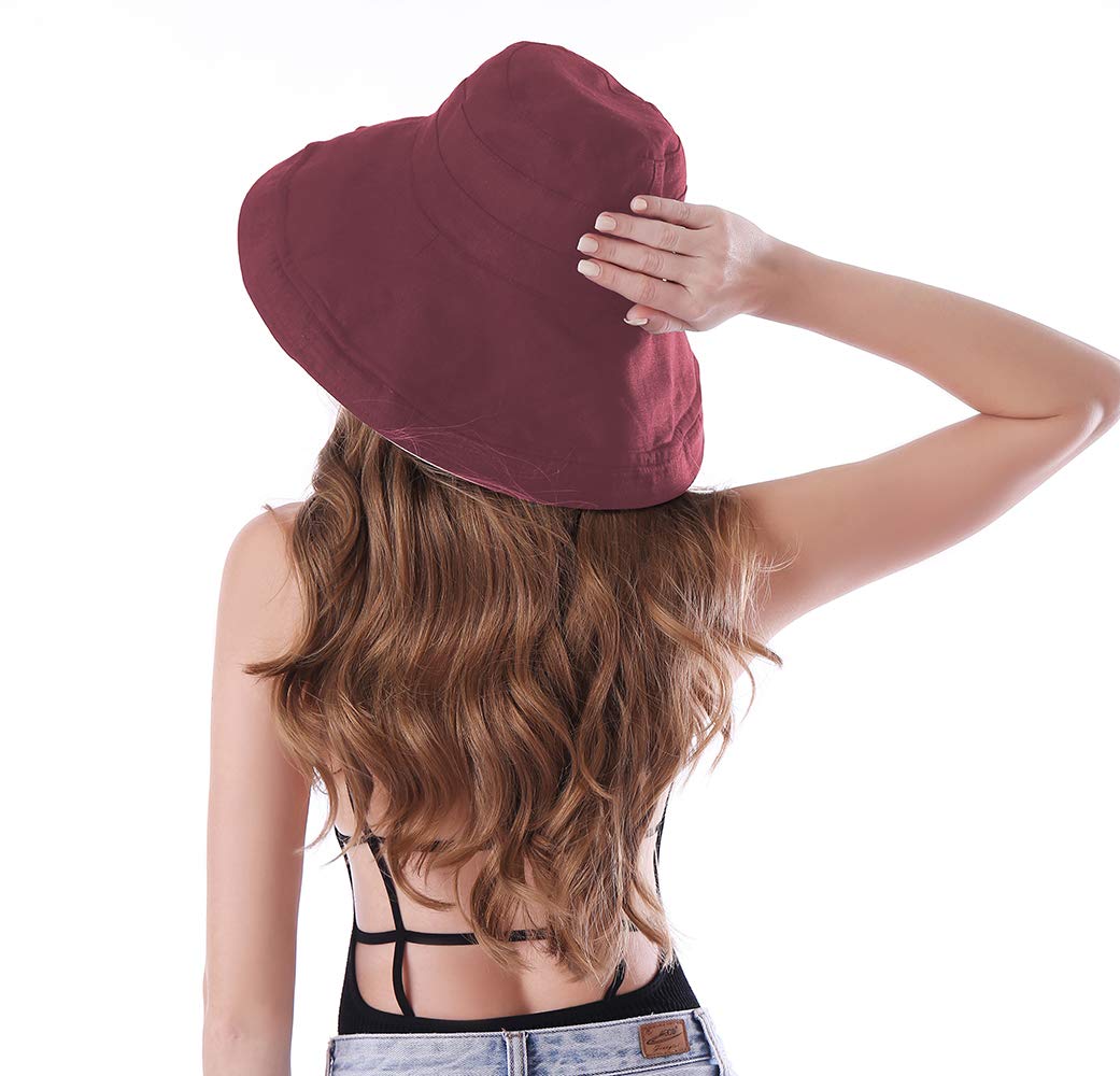 AMAKU Women's Wide Brim Sun Hat - Packable, Foldable UV Protection Bucket Hat for Beach, Travel & Outdoor Activities