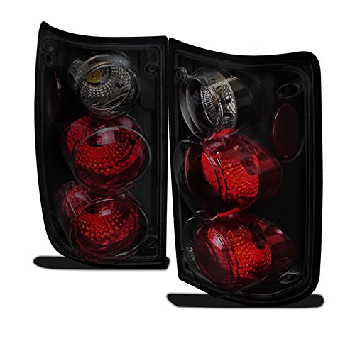Black/Smoke Lens Tail Brake Lights Rear Lamps for 1989-1995 Toyota Hilux Pickup Truck - Perfect for Off-Roading & Night Driving Safety