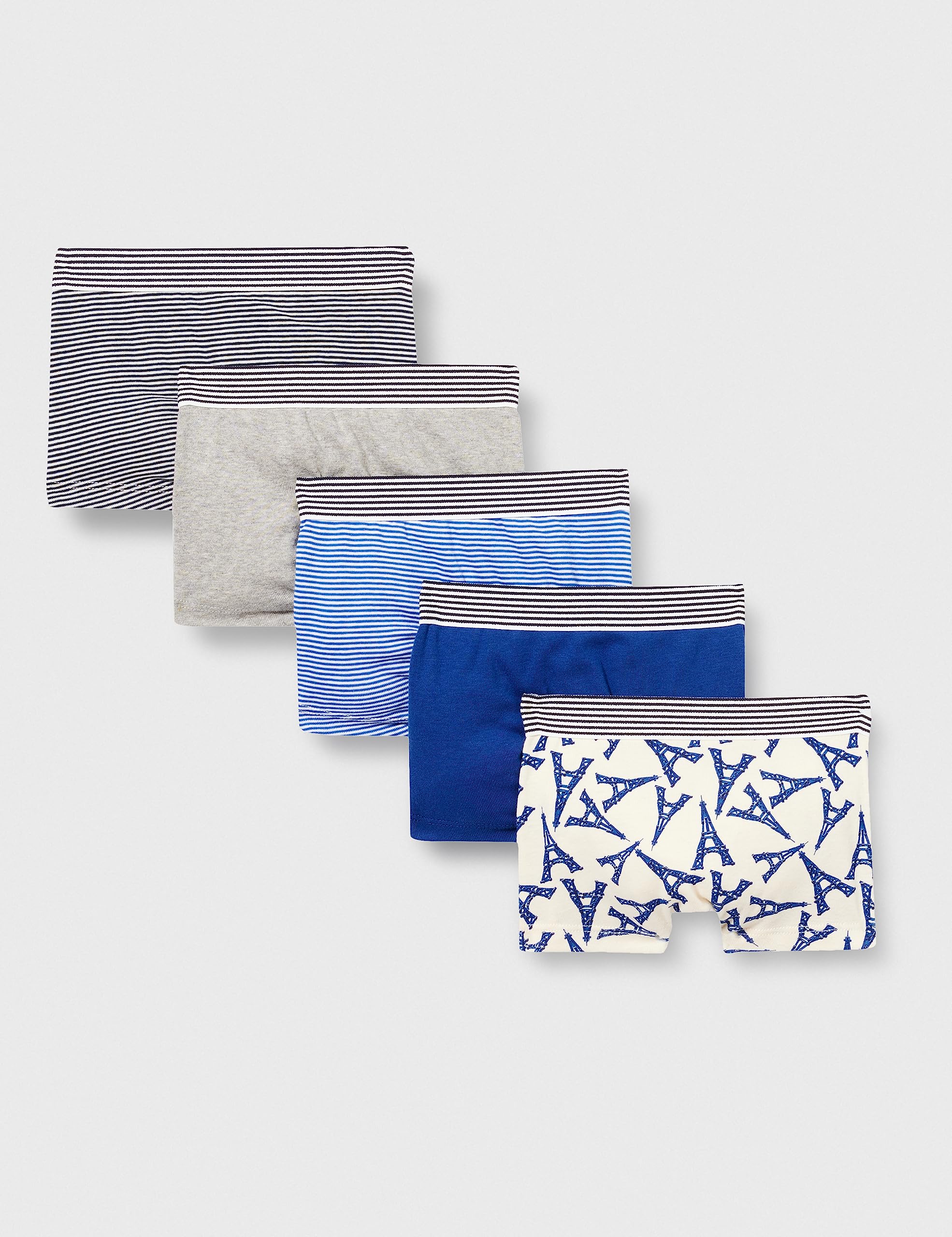 Petit Bateau Boys' Cotton Boxer Shorts 5-Pack - Soft & Breathable Underwear for Kids Ages 2-12 - Perfect for School, Play & Everyday Comfort