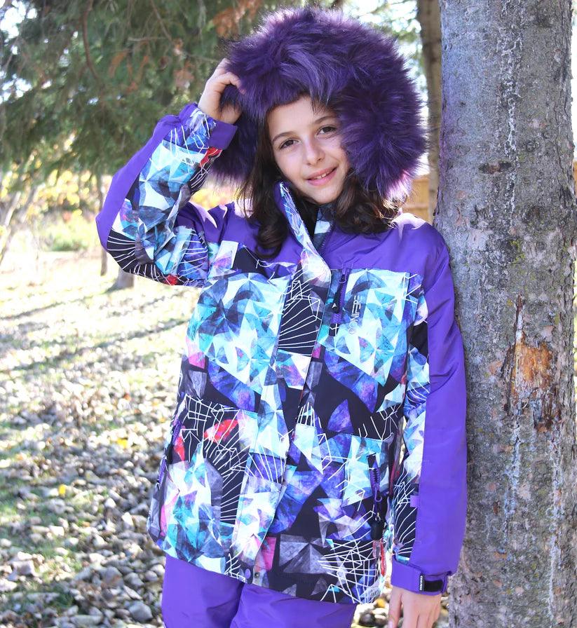 Conifere TAKLA Girls Kaleidoscope Snowsuit - Waterproof Winter Jacket & Pants Set for Toddlers (Sizes 7 & 10) | Perfect for Snow Play, Skiing & Outdoor Winter Adventures