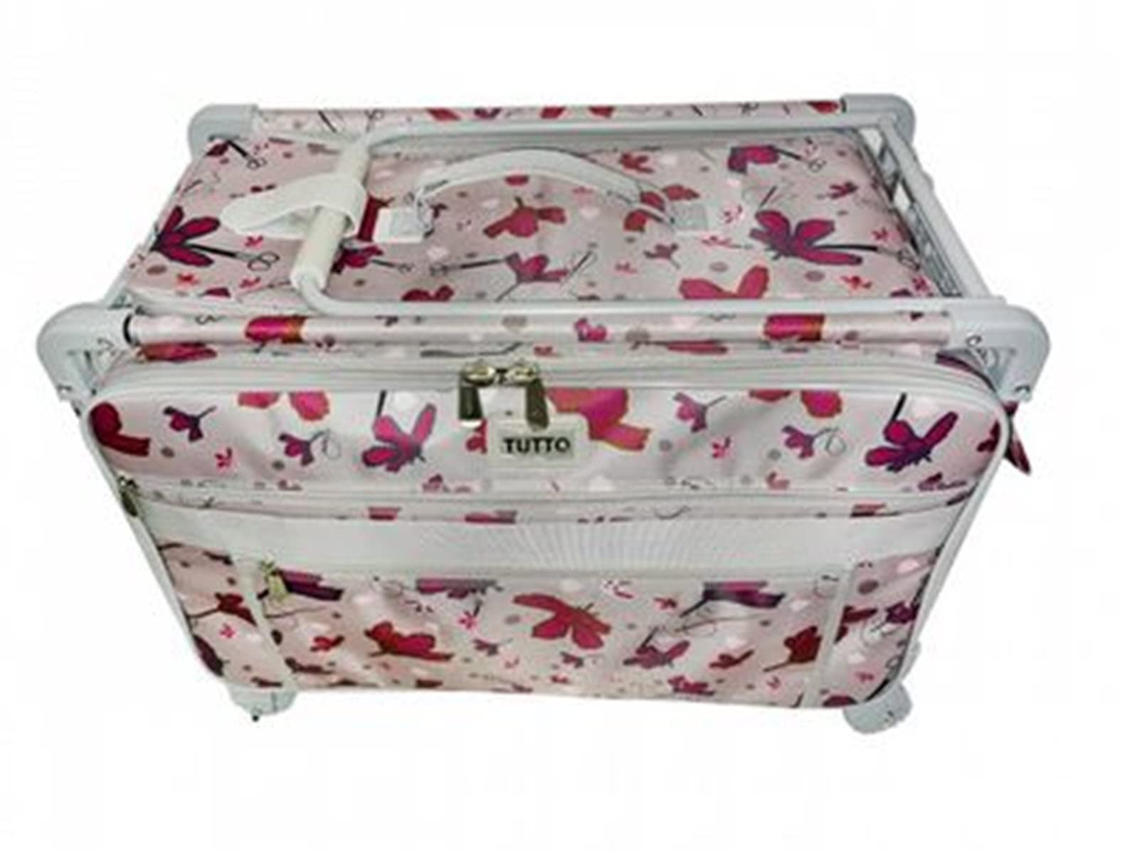 Tutto X-Large Rolling Storage Cart with Daisy Design - Gray Organizer for Craft Supplies, Office, or Home Organization | Portable Utility Cart for Sewing Notions, Art Supplies & More