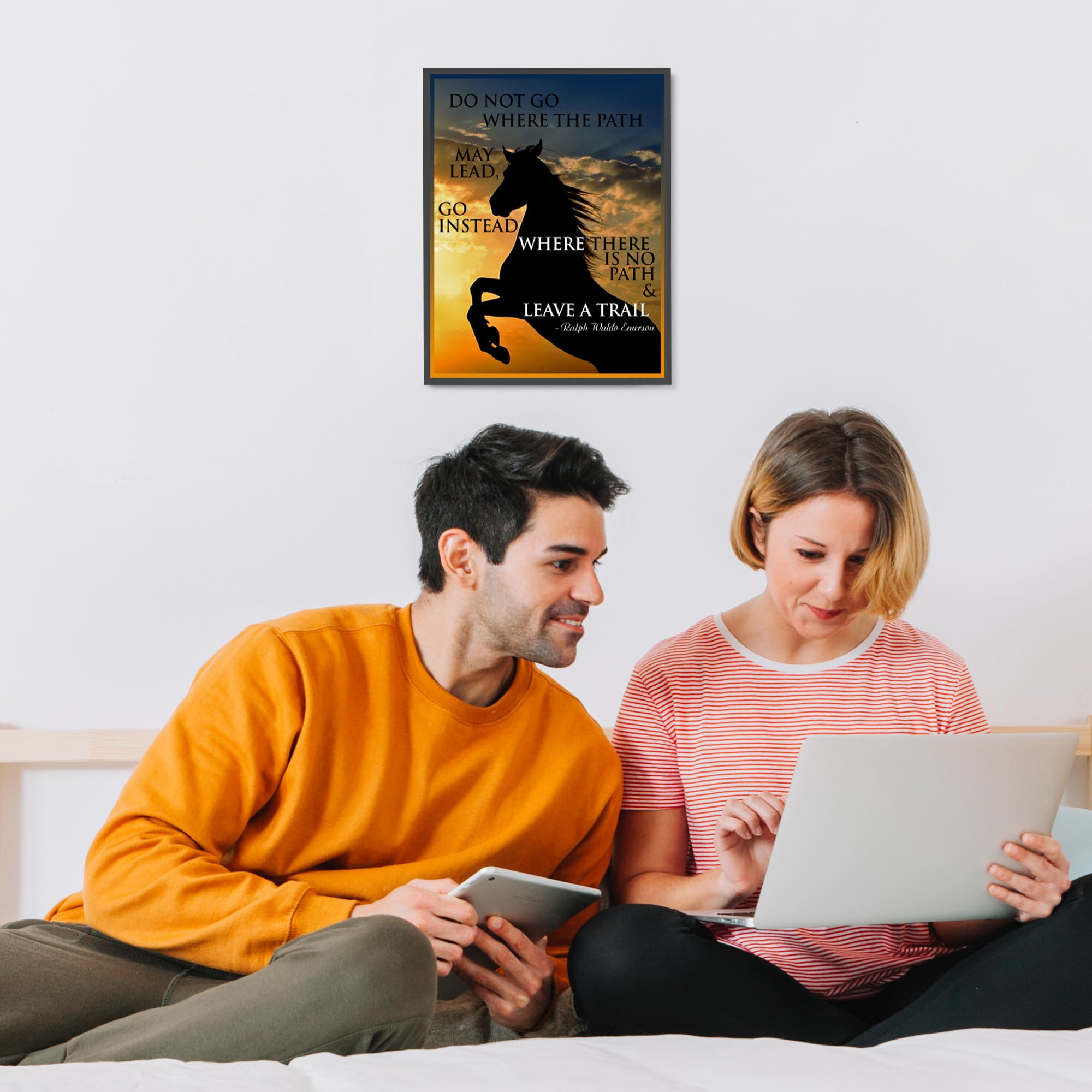 Ralph Waldo Emerson Sunset Horse Motivational Wall Art Print - Inspirational Home & Office Decor for Living Room, Bedroom - Unframed 8x10 - Perfect for Study Spaces & Meditation Rooms