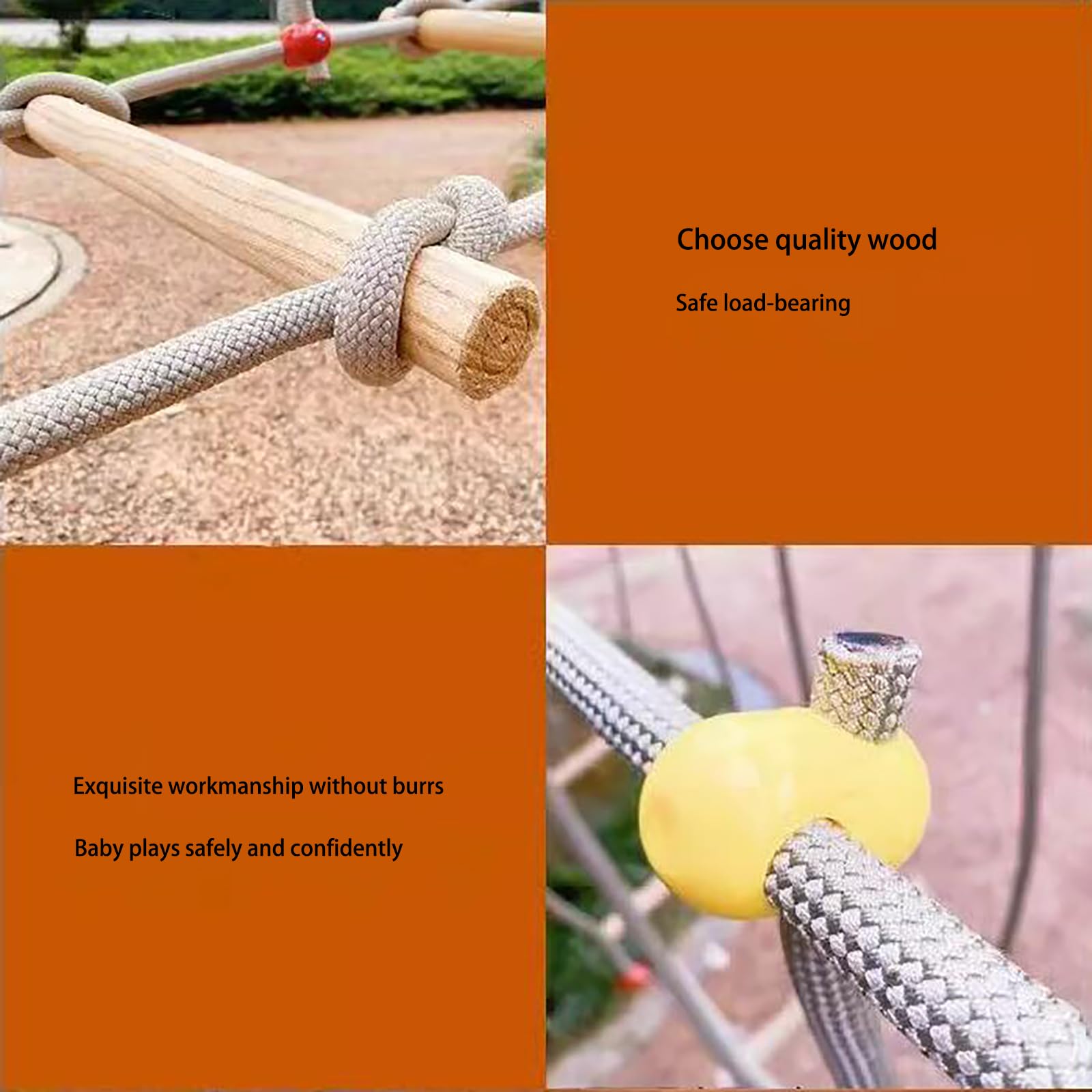 HAZEK Solid Wood Balance Bridge for Kids - 4m Outdoor Kindergarten Play Equipment, Children's Fitness Training Toy for Balance & Coordination - Perfect for Playgrounds, Backyards & Preschool Activities