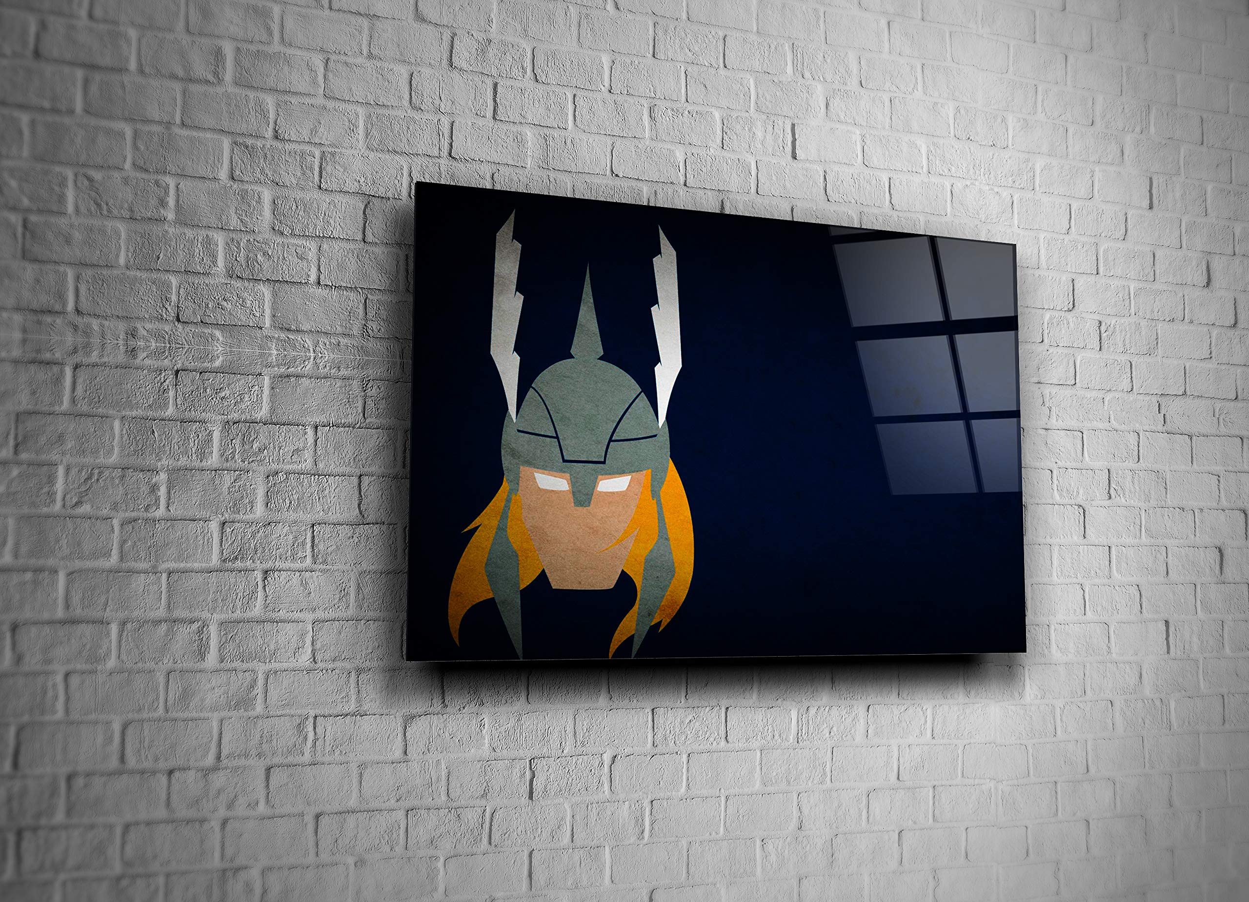 Thor Painting Legend Print Tempered Glass Wall Art - Norse Mythology Decor, Luxury Home Gift for Living Room, Bedroom & Office