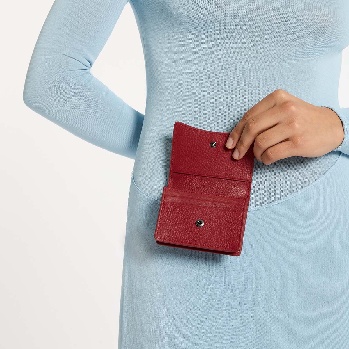 Lumen Wallet Rouge - Slim RFID Blocking Leather Wallet for Men & Women | Secure Credit Card Holder with Multiple Pockets | Perfect for Travel, Business & Everyday Use