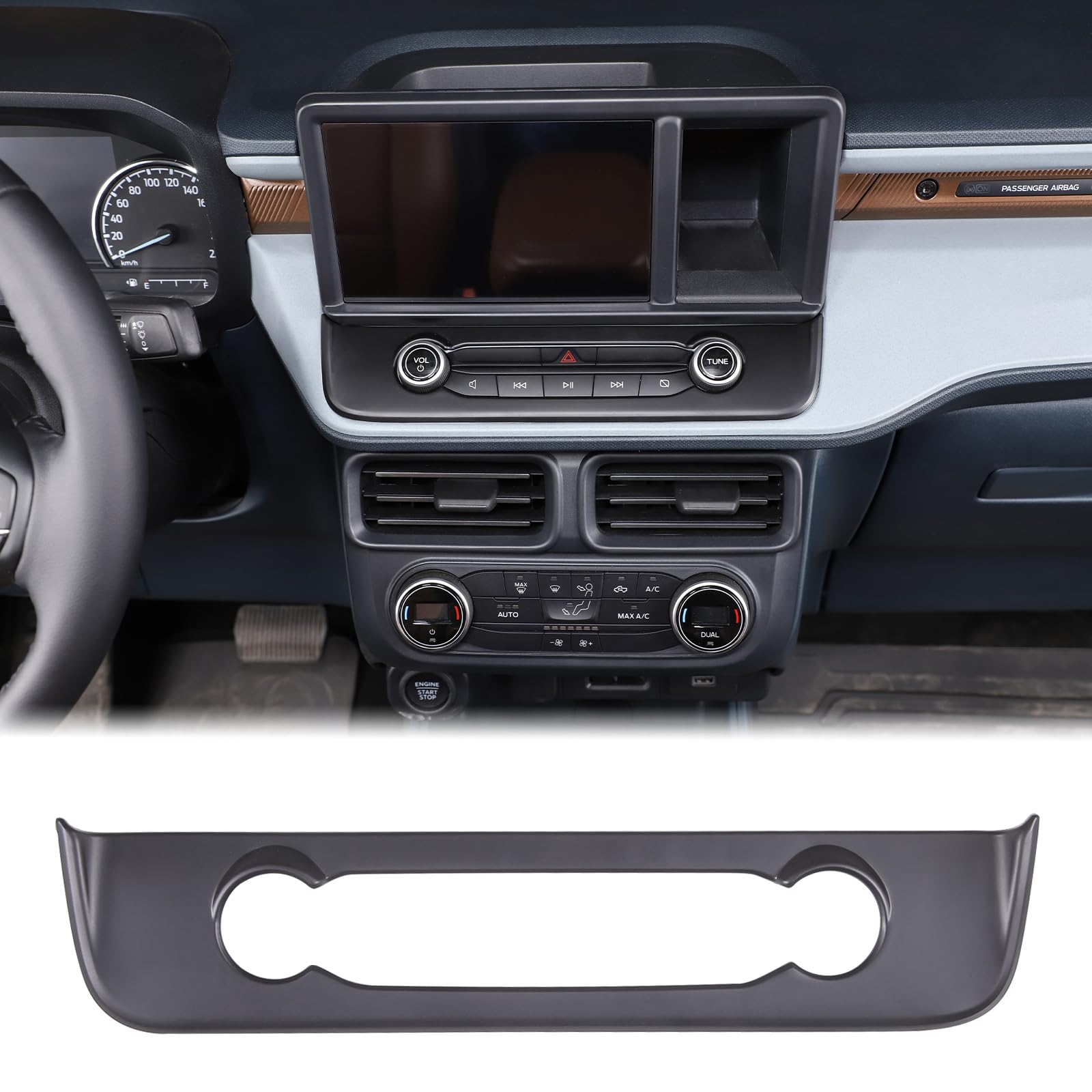 Aunginsy ABS Center Console AC Volume Switch Panel Cover for Ford Maverick 2022-2025 | Compatible with Dashboard Radio & Multimedia Knob Buttons | Durable Trim Frame Accessory for Car Interior Upgrade & Climate Control