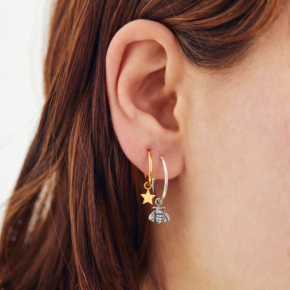 Bee Pollination Ear Charms - Natural Bee & Flower Dangle Earrings for Women | Boho Nature-Inspired Jewelry for Spring, Summer & Outdoor Festivals