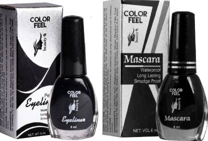 Waterproof Silvi Women Eyeliner & Mascara Combo - Long Lasting 6ml (Pack of 2) - Perfect for Everyday Makeup, Party & Special Occasions