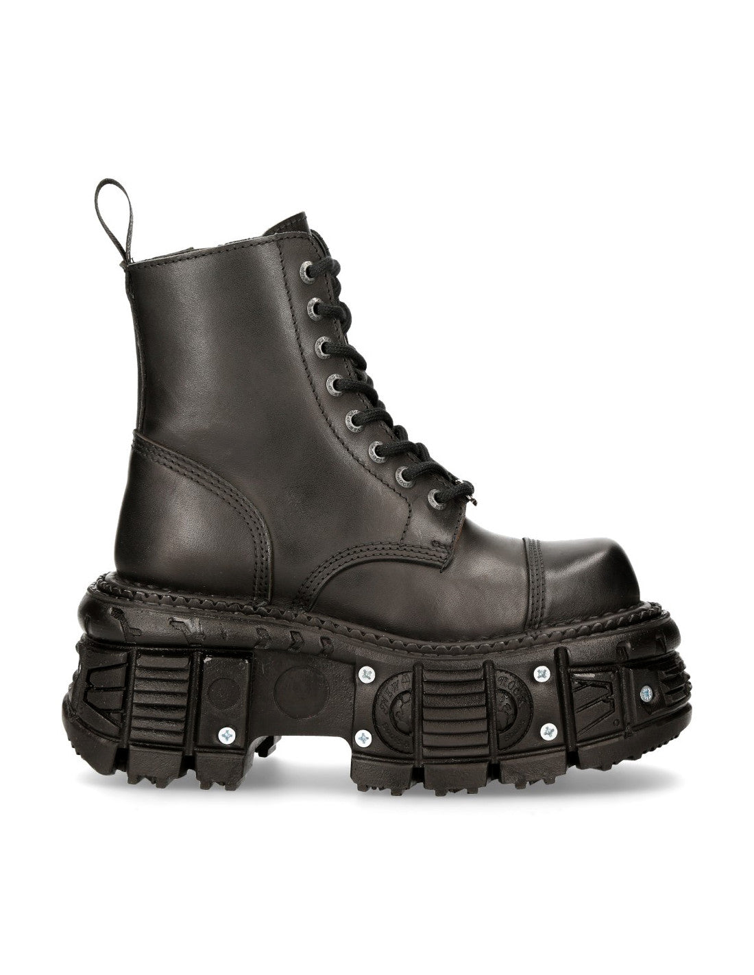 New Rock Ankle Boots for Women - Chunky Lace-Up Combat Boots with Buckle Details (Style: M Tank083 C1) - Perfect for Gothic, Punk & Streetwear Outfits