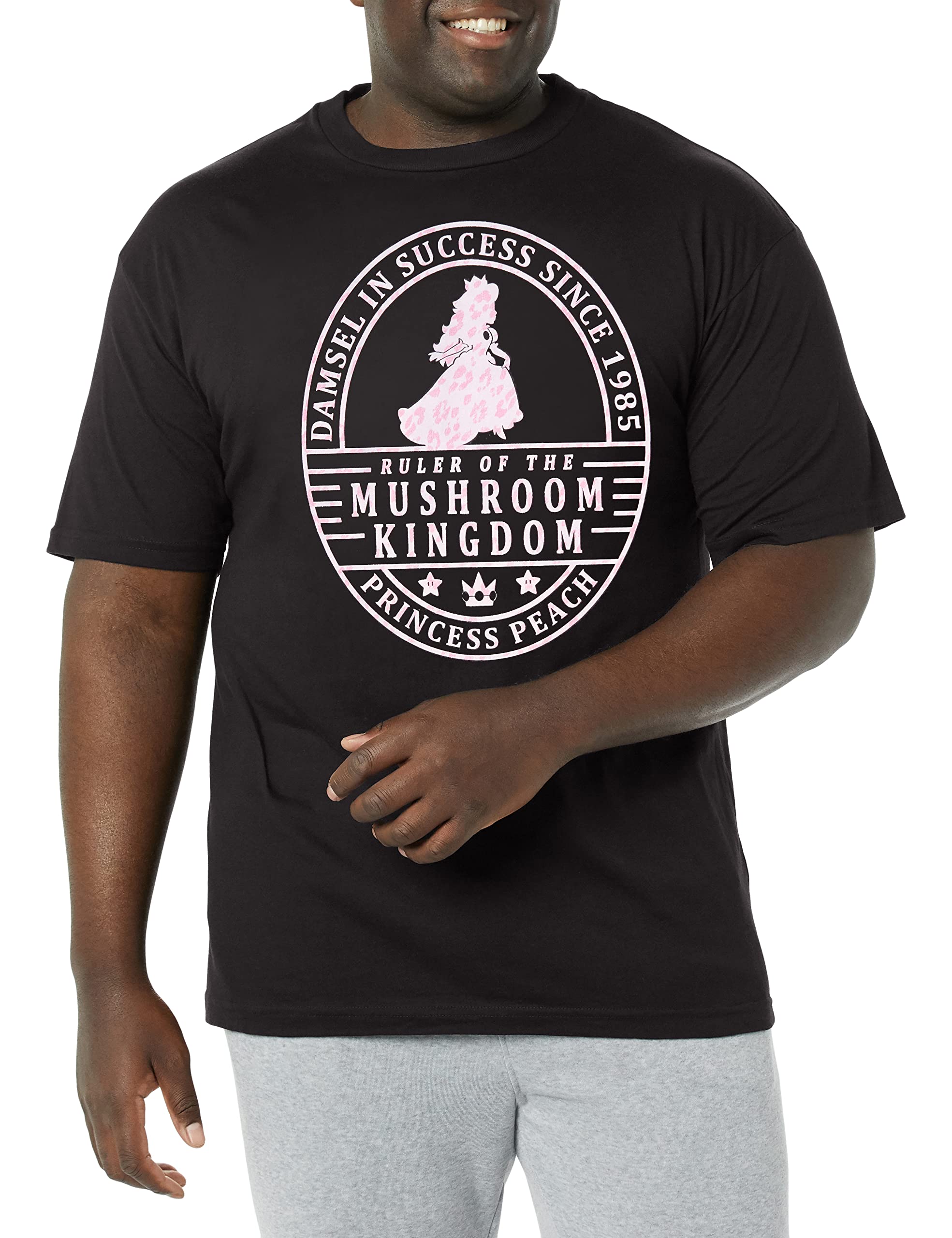 Nintendo Super Mario Peach Men's Graphic Short Sleeve T-Shirt - Casual Gaming Tee for Fans & Collectors
